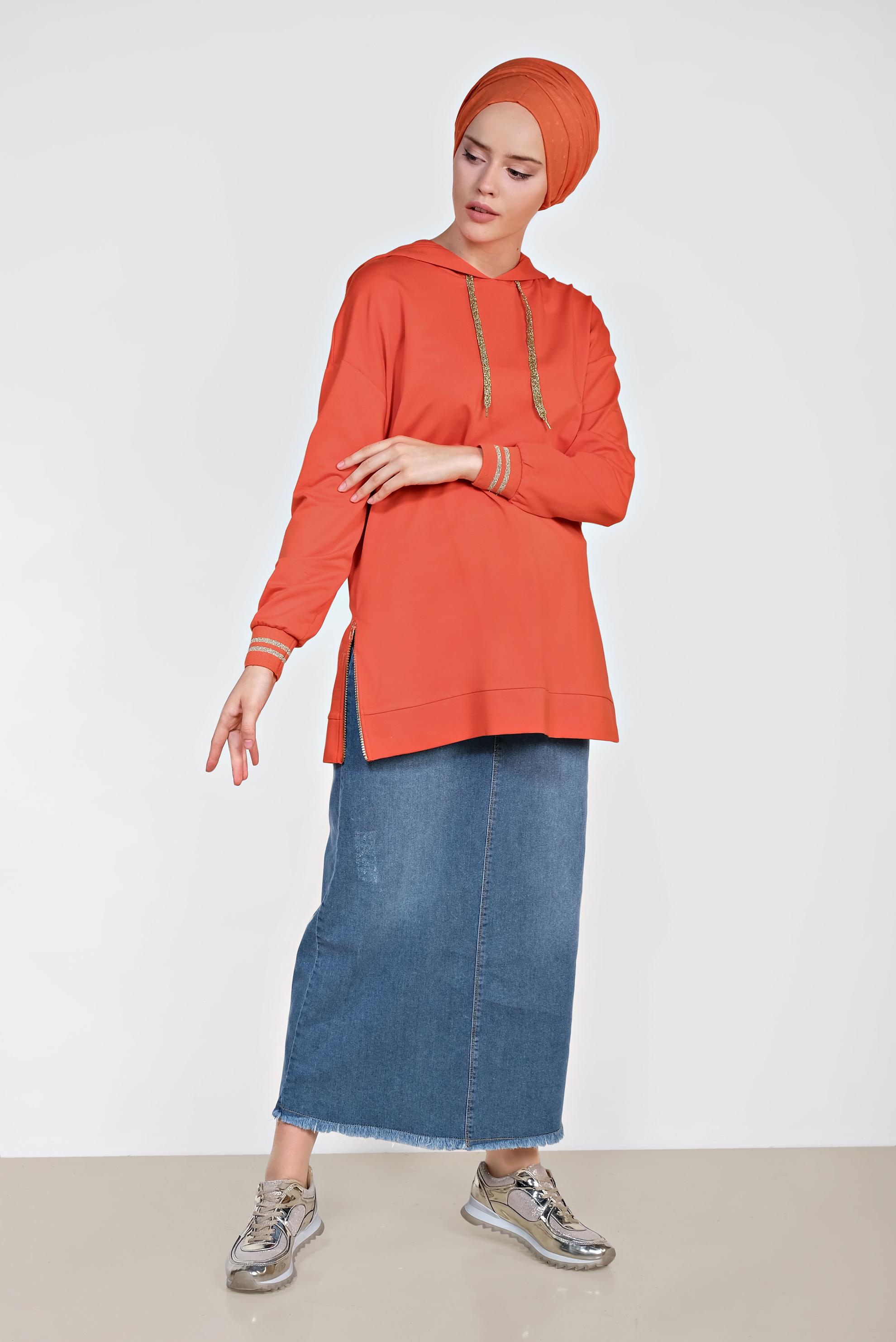 Hijab clothing ORANGE 4079 MARİSS SWEAT 36/42 TEK38