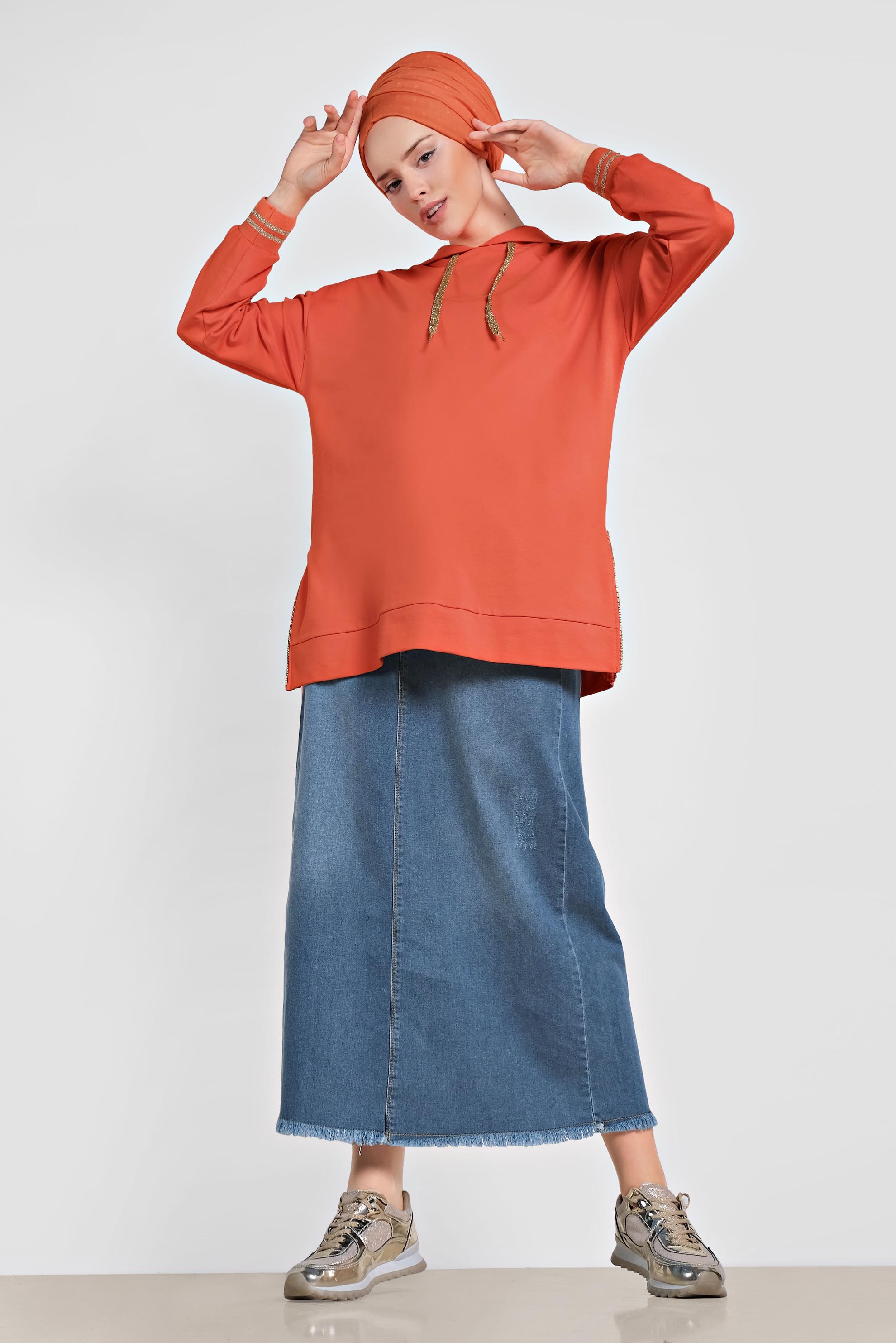 Hijab clothing ORANGE 4079 MARİSS SWEAT 36/42 TEK38