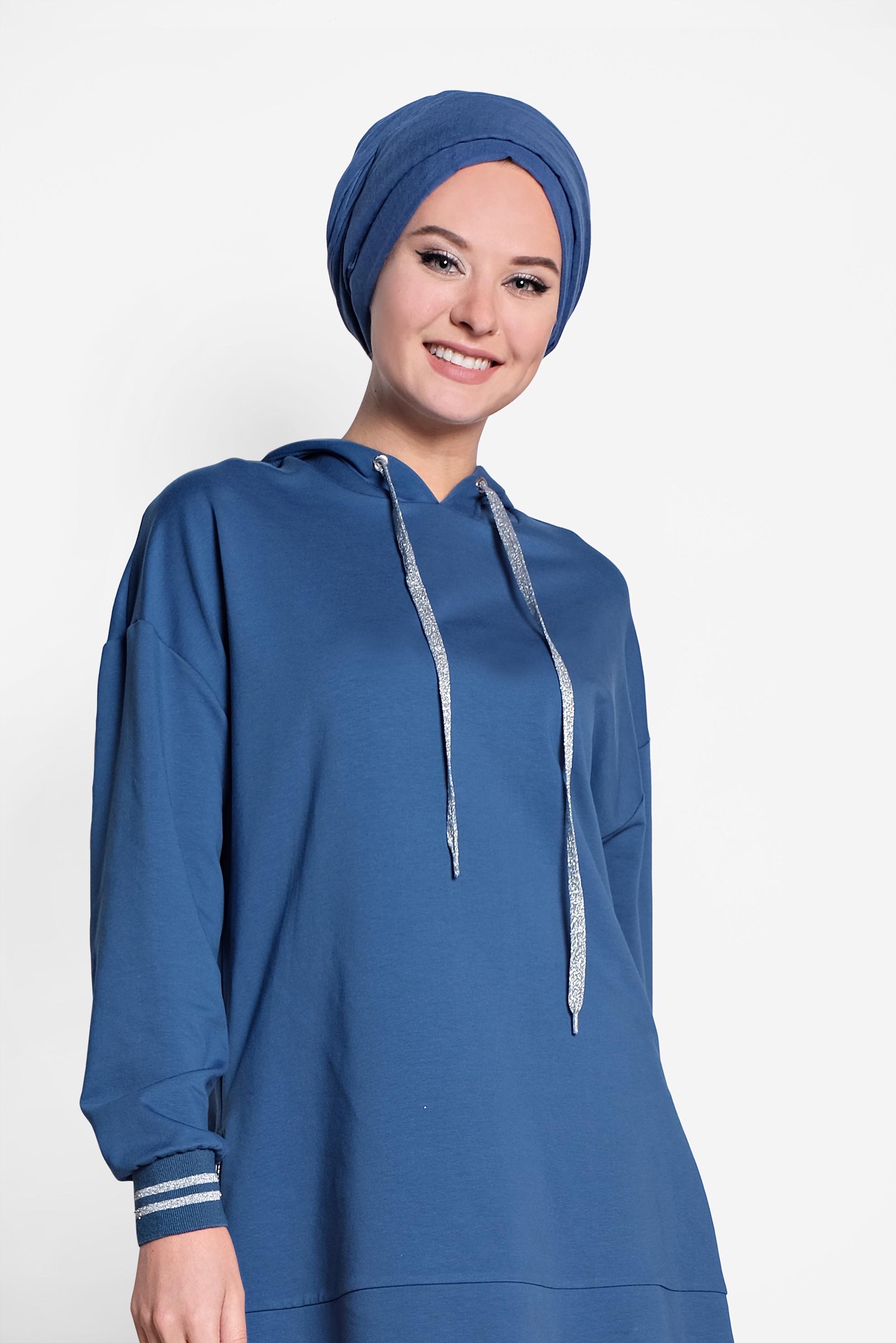 Hijab clothing NAVY BLUE 4079 MARİSS SWEAT 36/42 TEK38