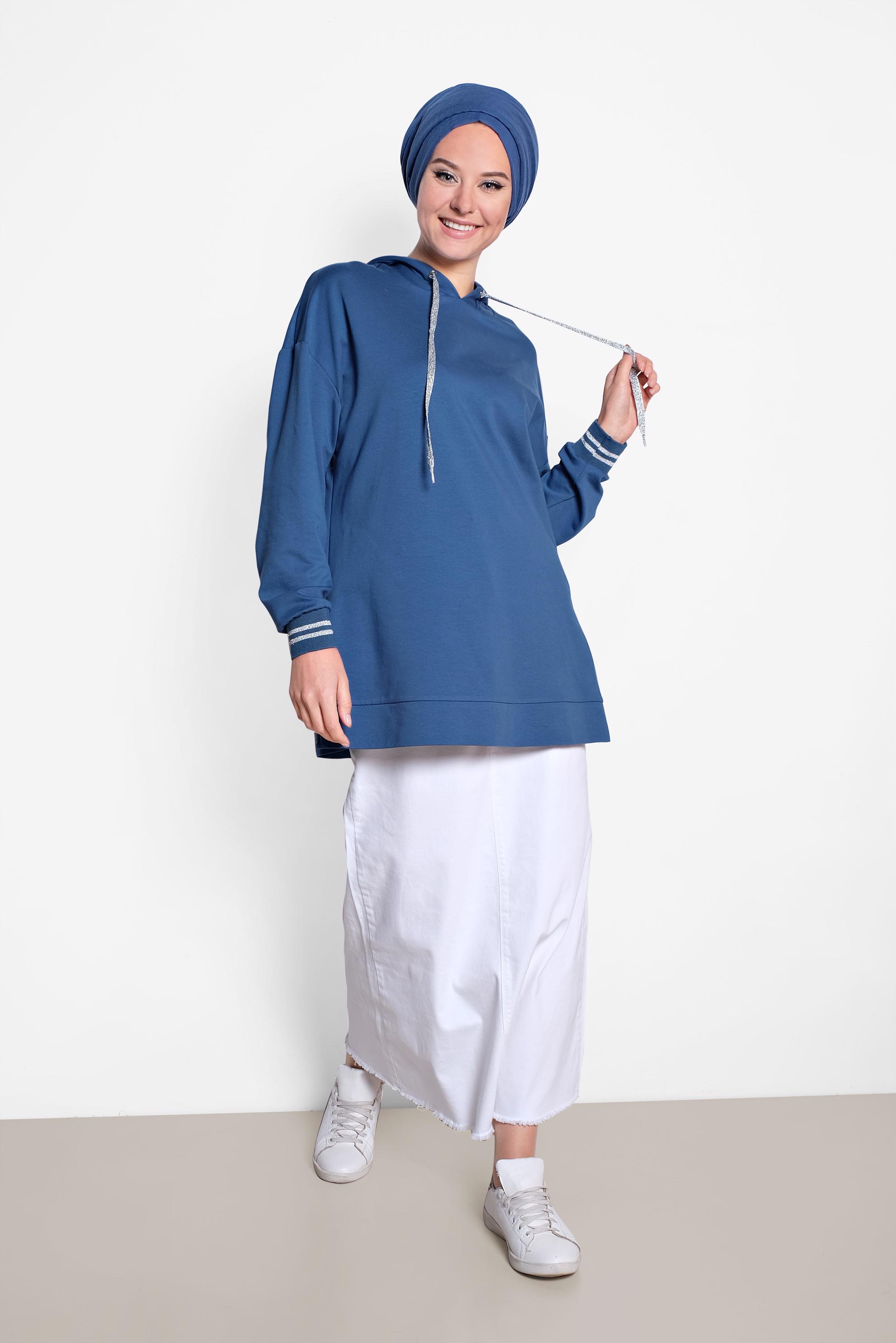 Hijab clothing NAVY BLUE 4079 MARİSS SWEAT 36/42 TEK38