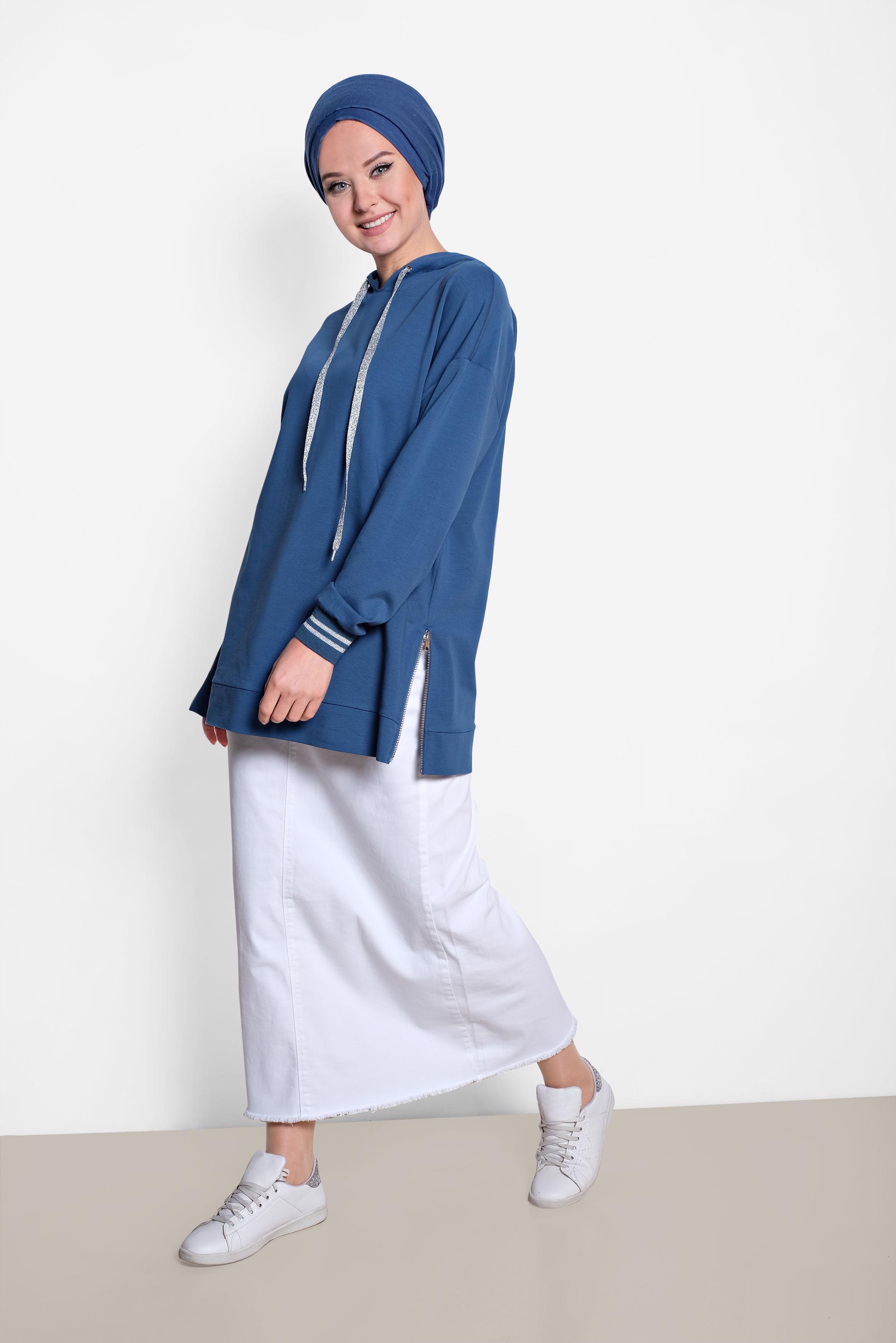 Hijab clothing NAVY BLUE 4079 MARİSS SWEAT 36/42 TEK38