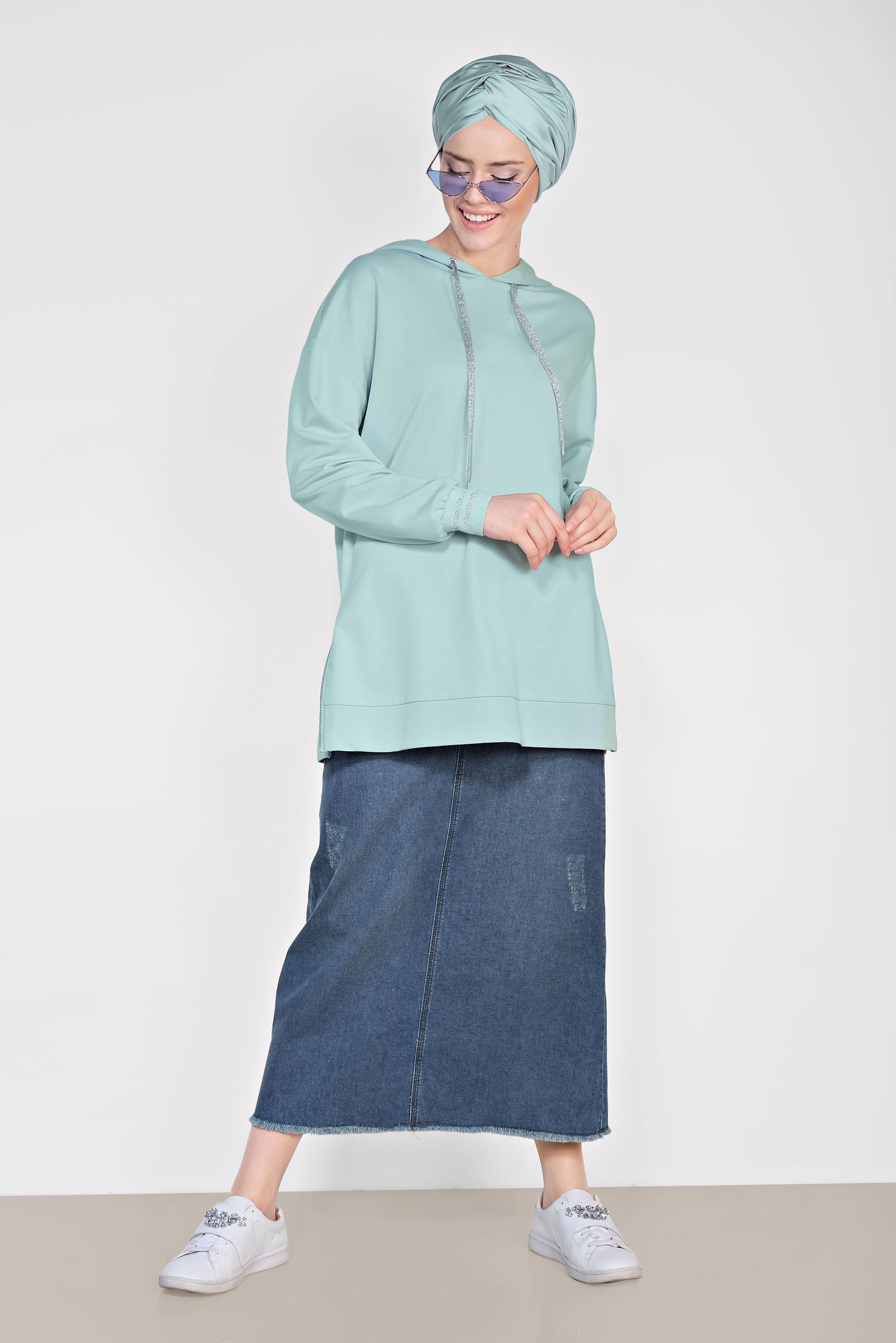 Hijab clothing BLUE 4079 MARİSS SWEAT 36/42 TEK38