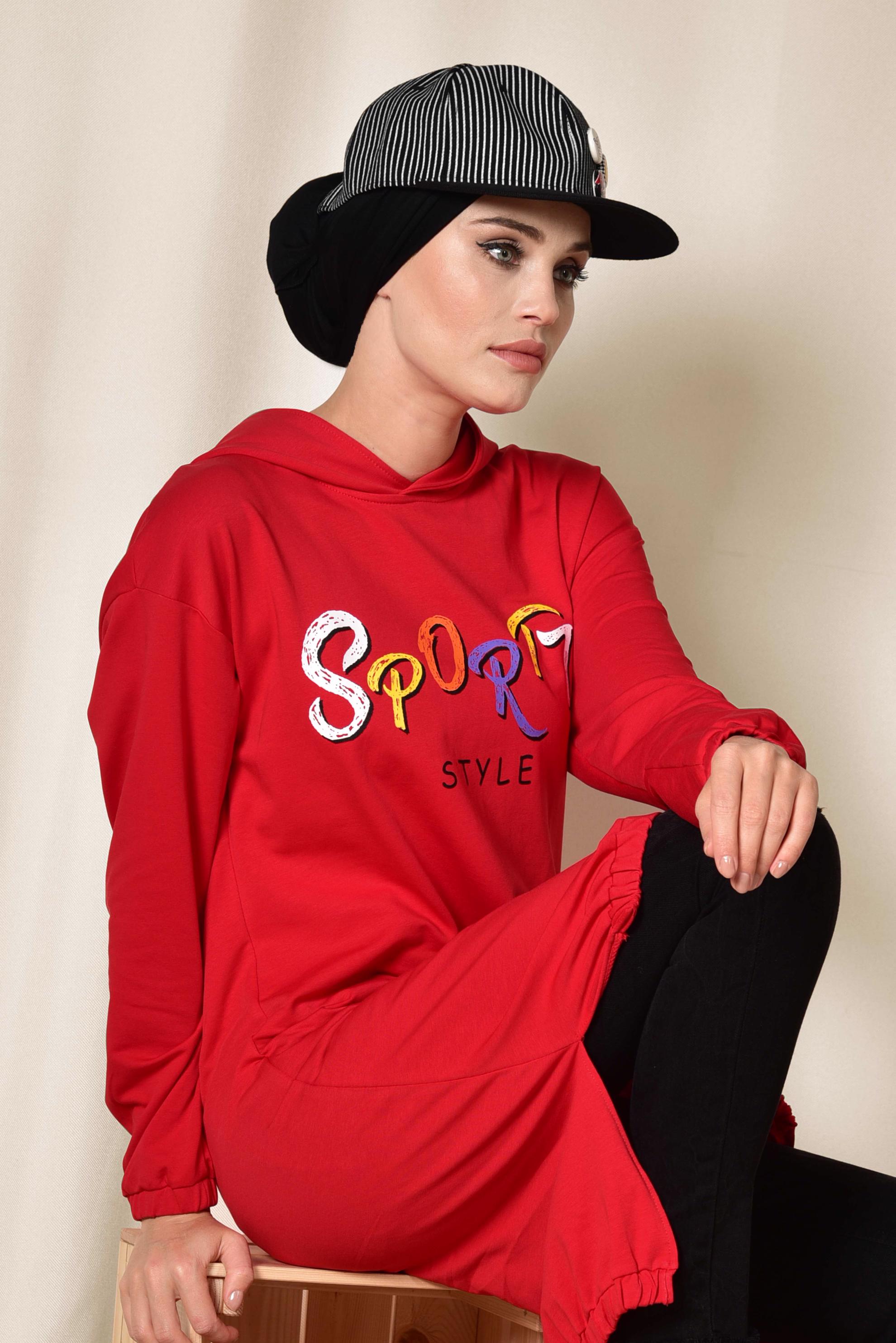 Hijab clothing RED 4123 MARİSS EŞOFMAN TUNİK 36/42