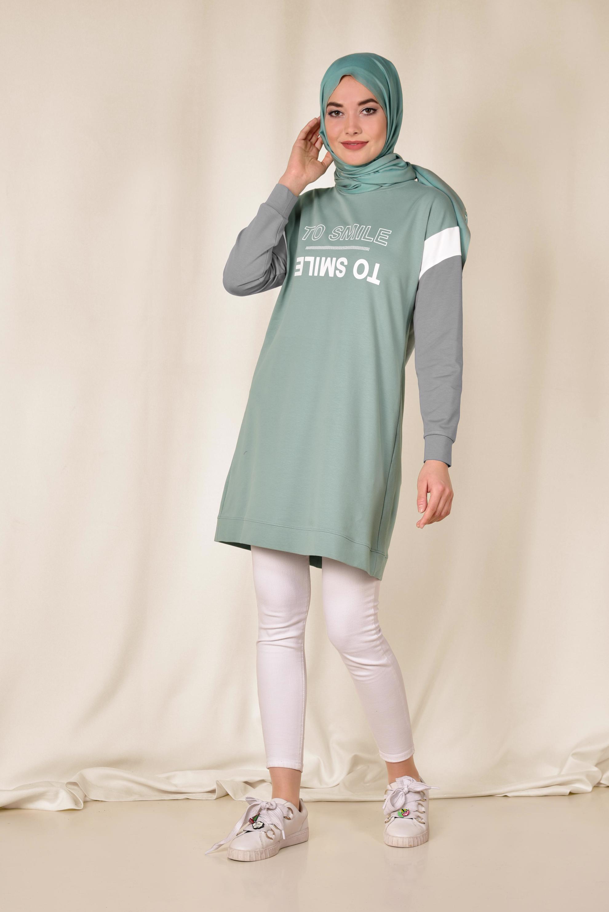 Hijab clothing GREEN 4899 MARİSS EŞOFMAN TUNİK 36/44 TEK38