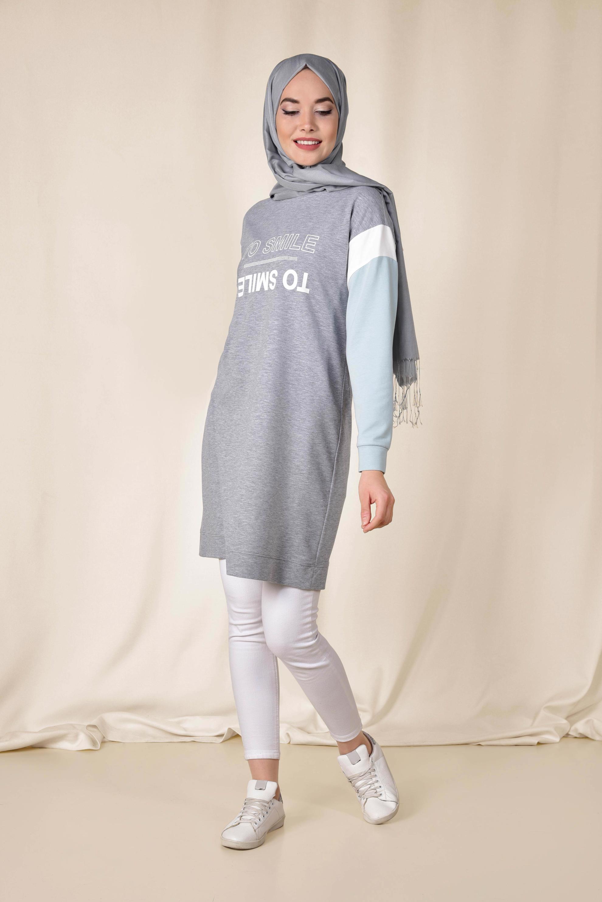 Hijab clothing GREY 4899 MARİSS EŞOFMAN TUNİK 36/44 TEK38