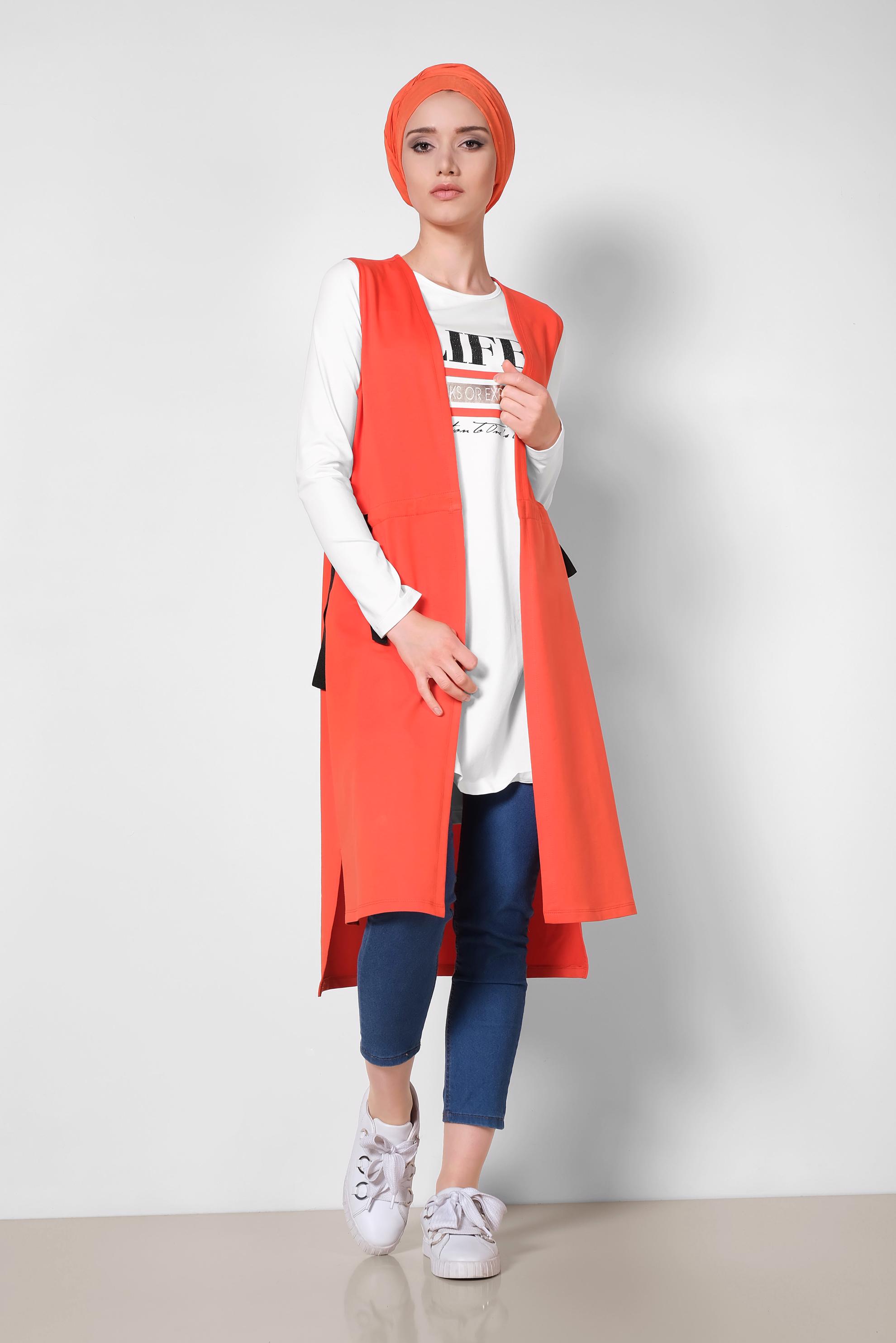 Hijab clothing ORANGE 4951 MARİSS 2′Lİ EŞOFMAN TUNİK 36/42
