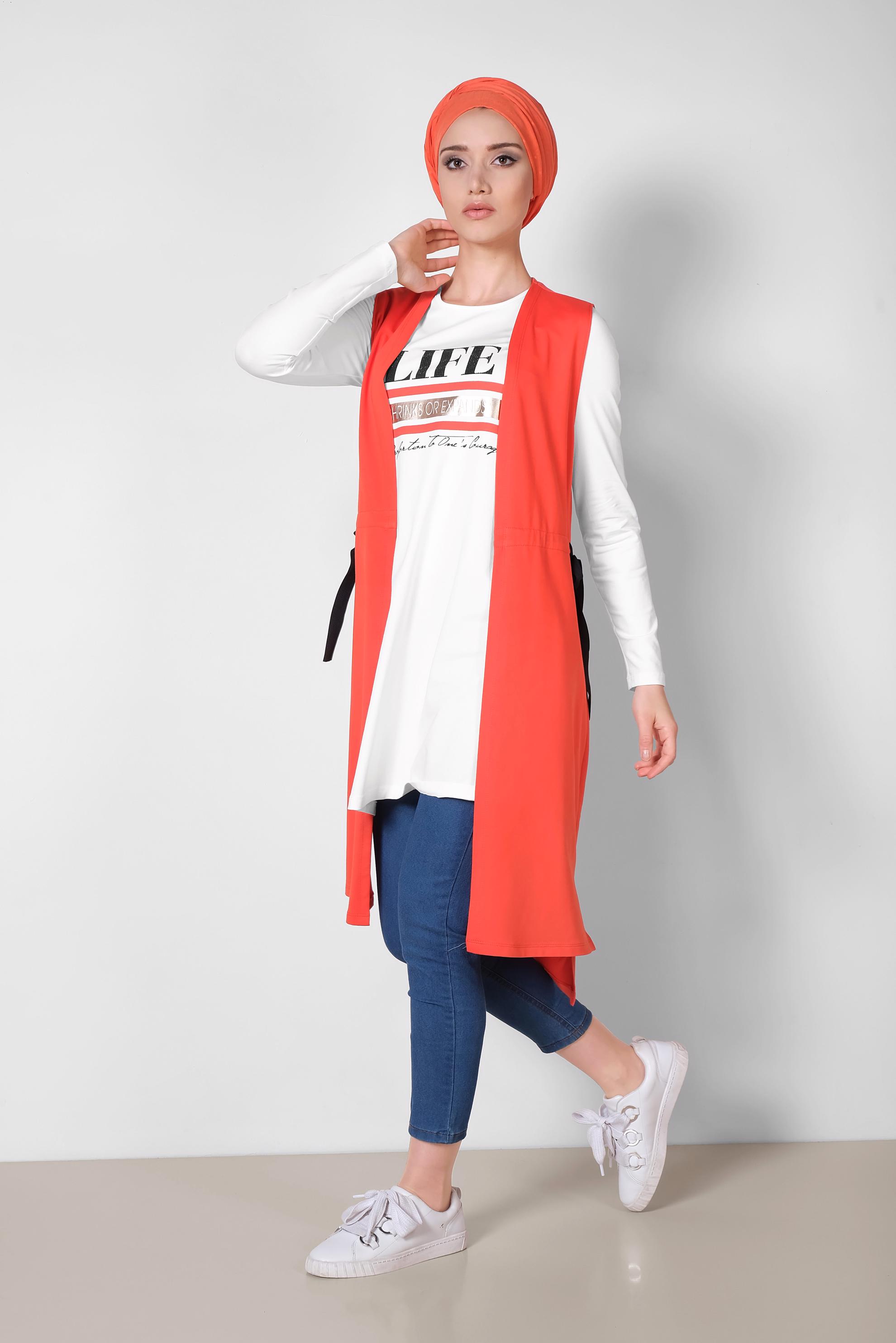 Hijab clothing ORANGE 4951 MARİSS 2′Lİ EŞOFMAN TUNİK 36/42