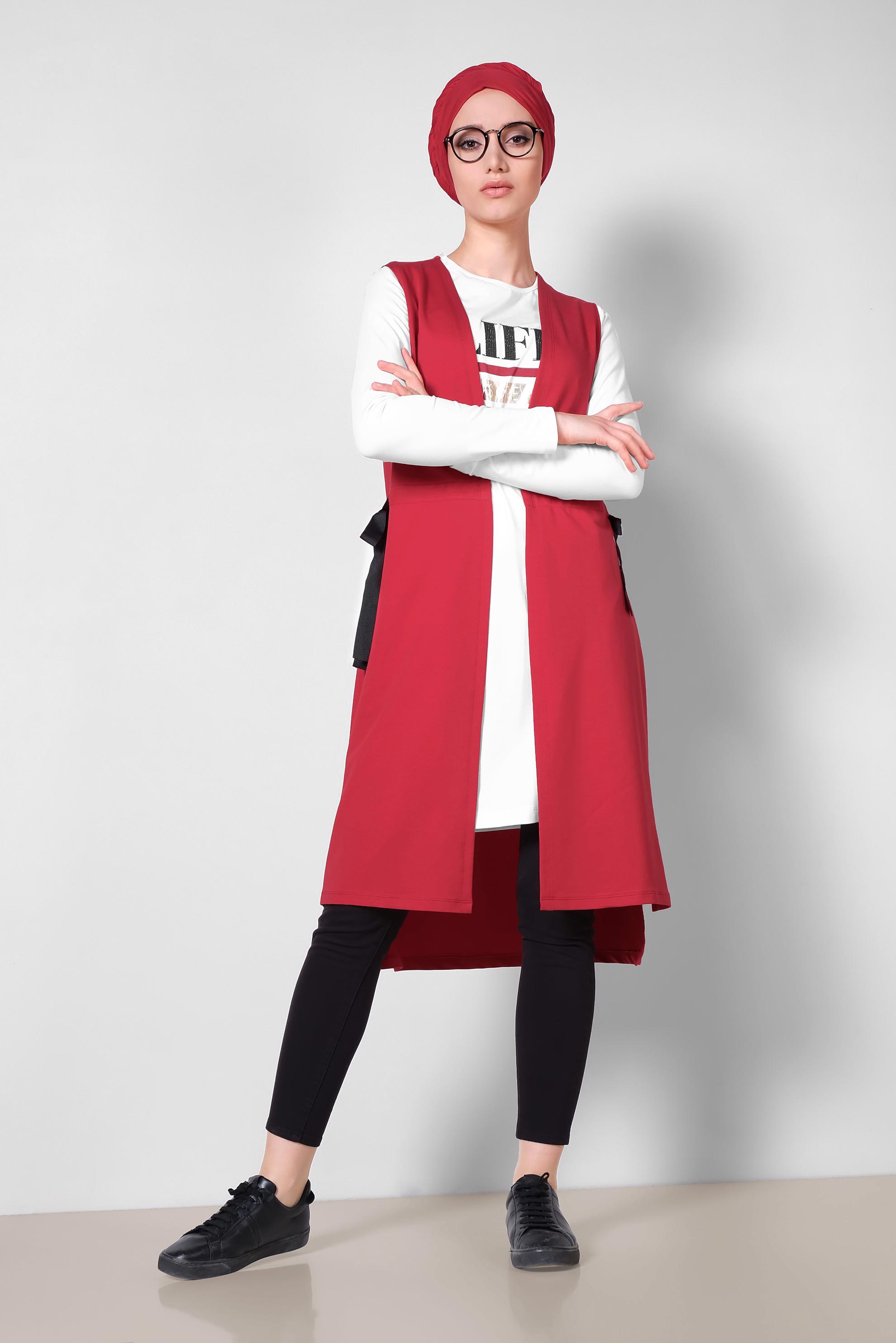 Hijab clothing CLARET RED 4951 MARİSS 2′Lİ EŞOFMAN TUNİK 36/42