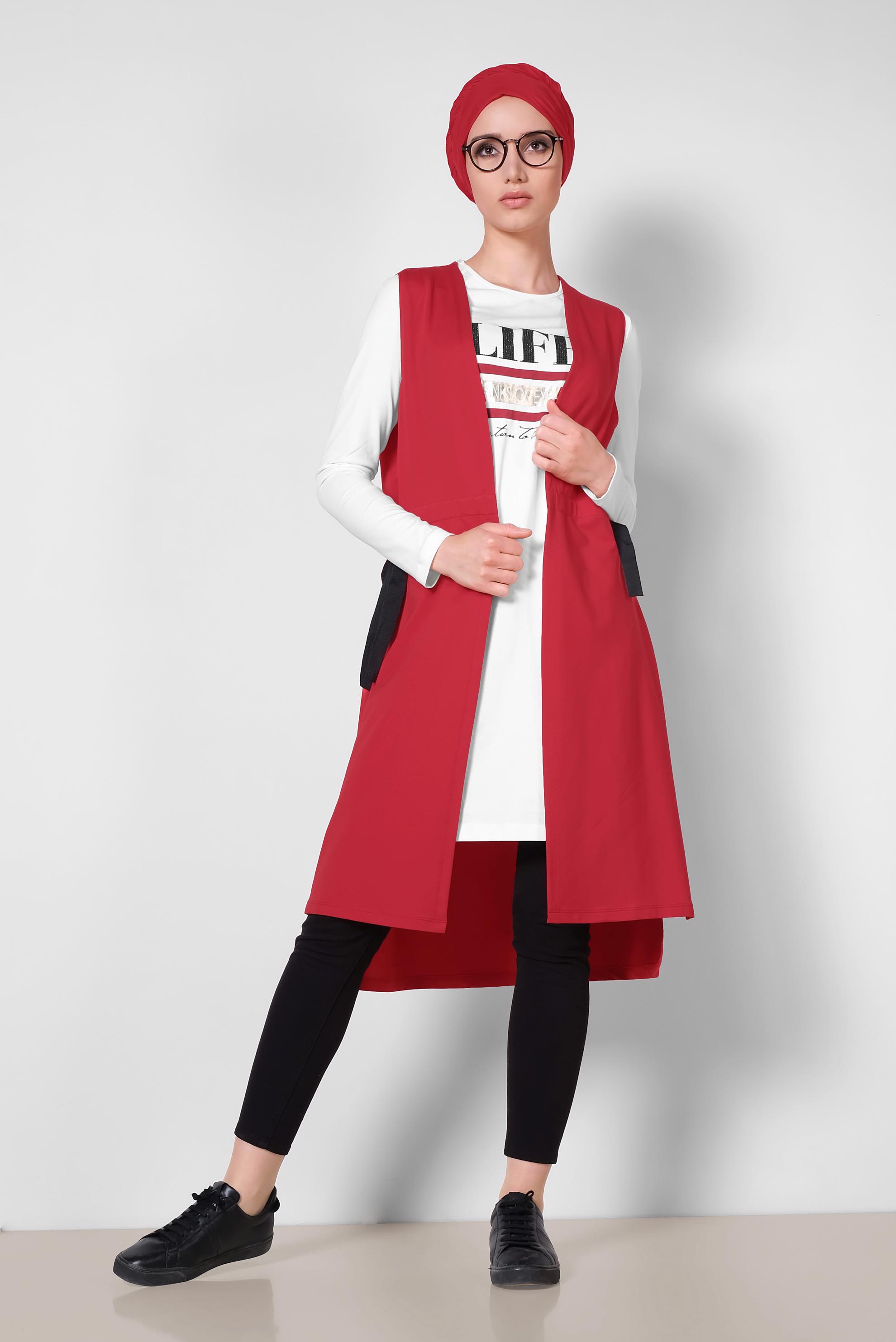 Hijab clothing CLARET RED 4951 MARİSS 2′Lİ EŞOFMAN TUNİK 36/42