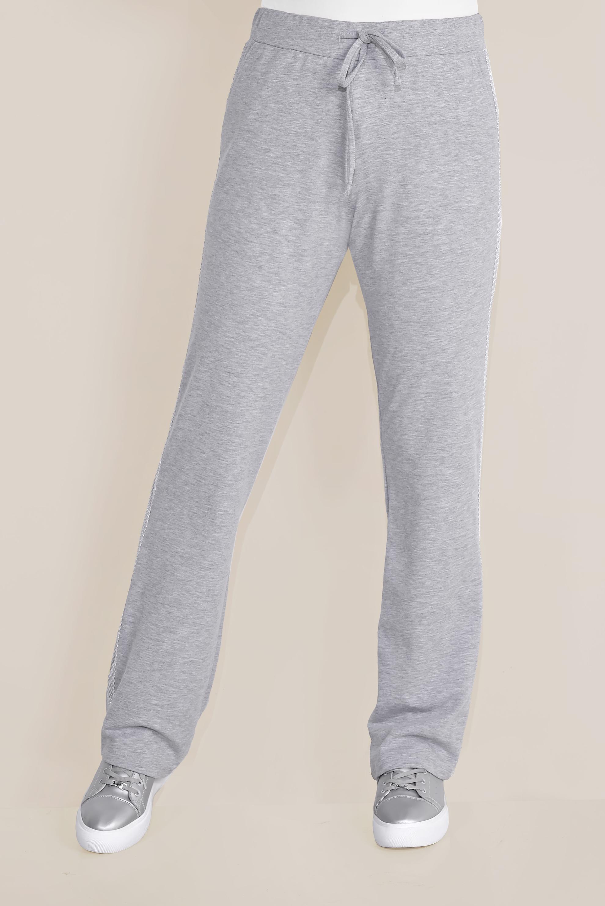 Tesettür giyim GRİ PAMUKLU ŞERİT DETAYLI EŞOFMAN ALTI 7602 