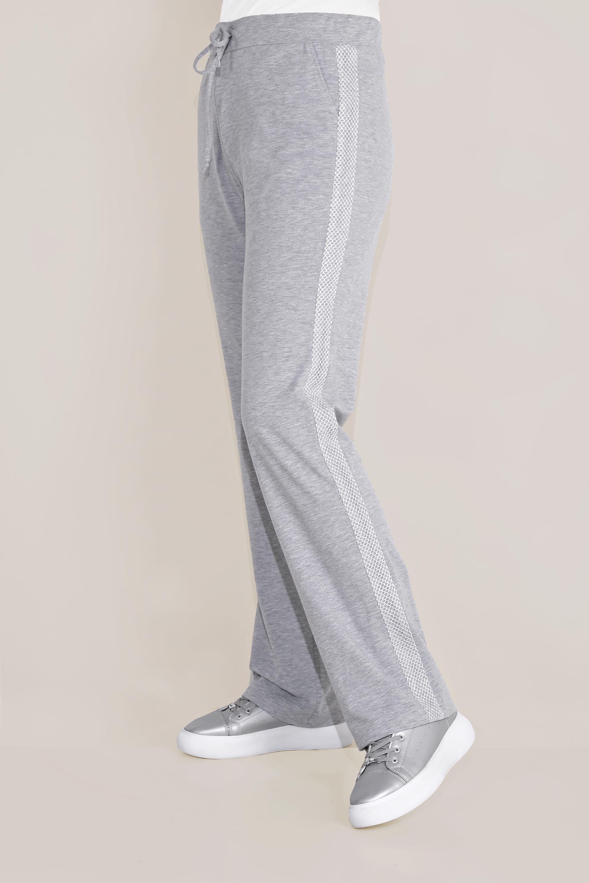 Tesettür giyim GRİ PAMUKLU ŞERİT DETAYLI EŞOFMAN ALTI 7602 