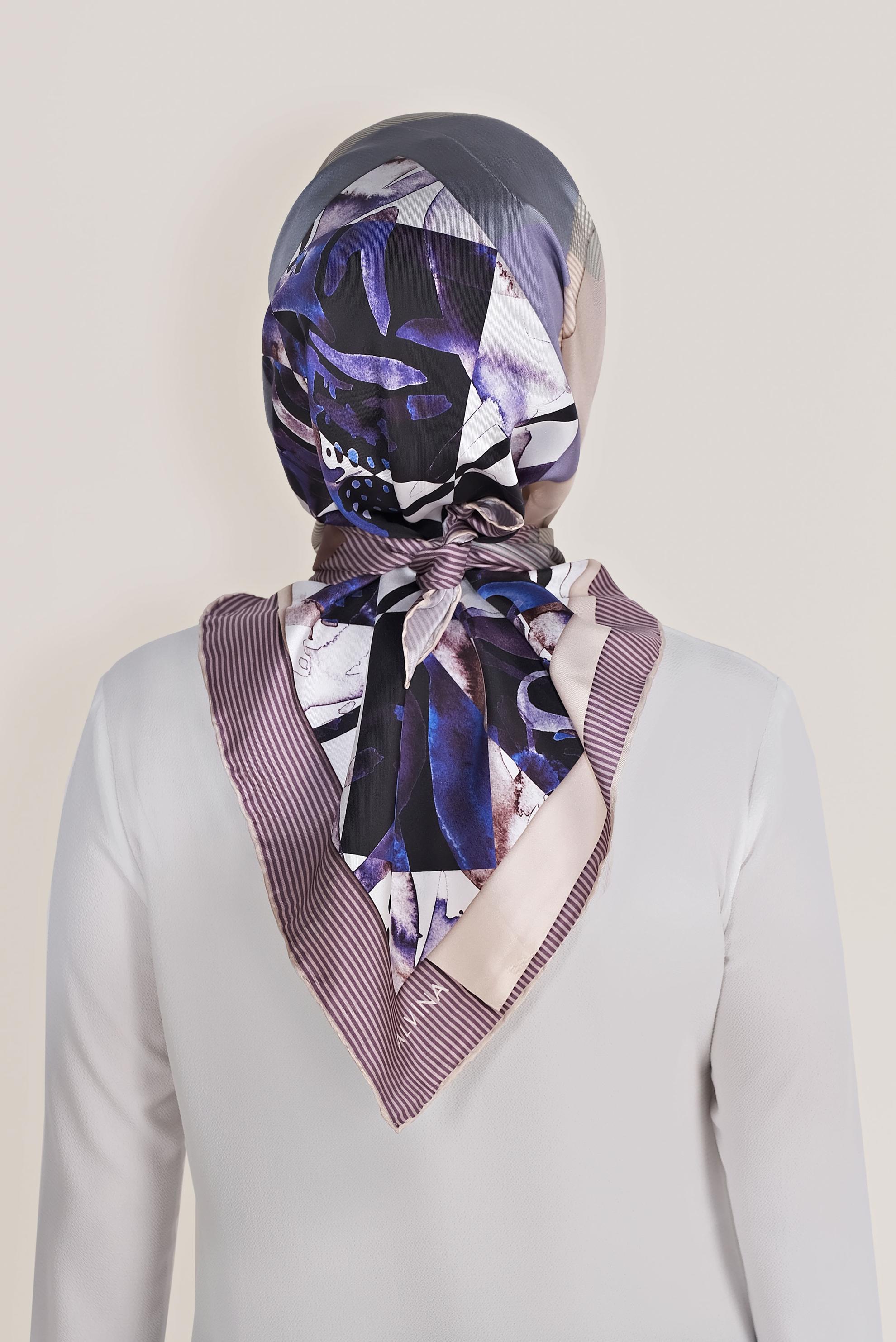 Tesettür giyim MOR ALVİNA TWİLL İPEK EŞARP 5378 