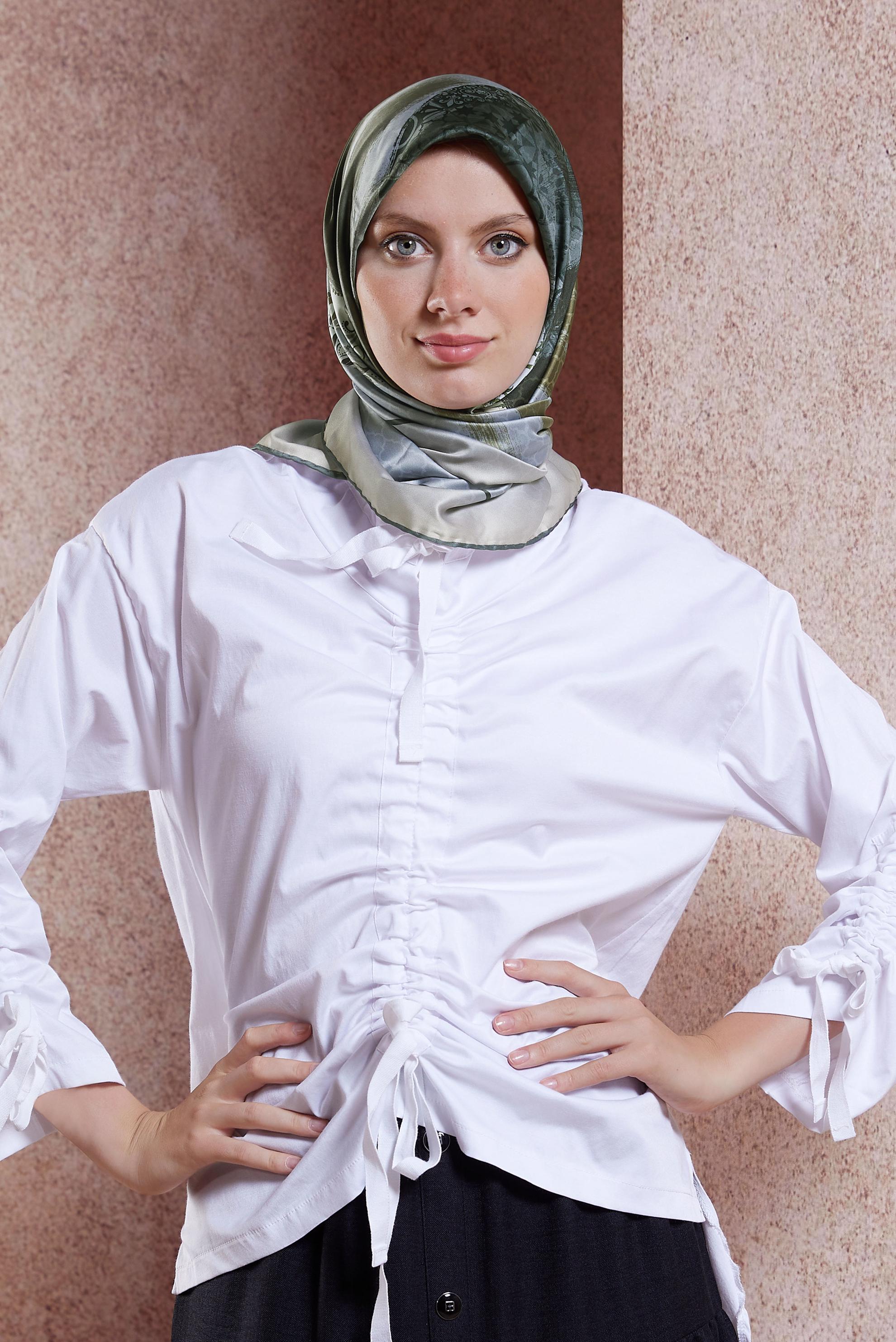 Tesettür giyim GÜMÜŞ ALVİNA DİJİTAL SURA EŞARP 5379 