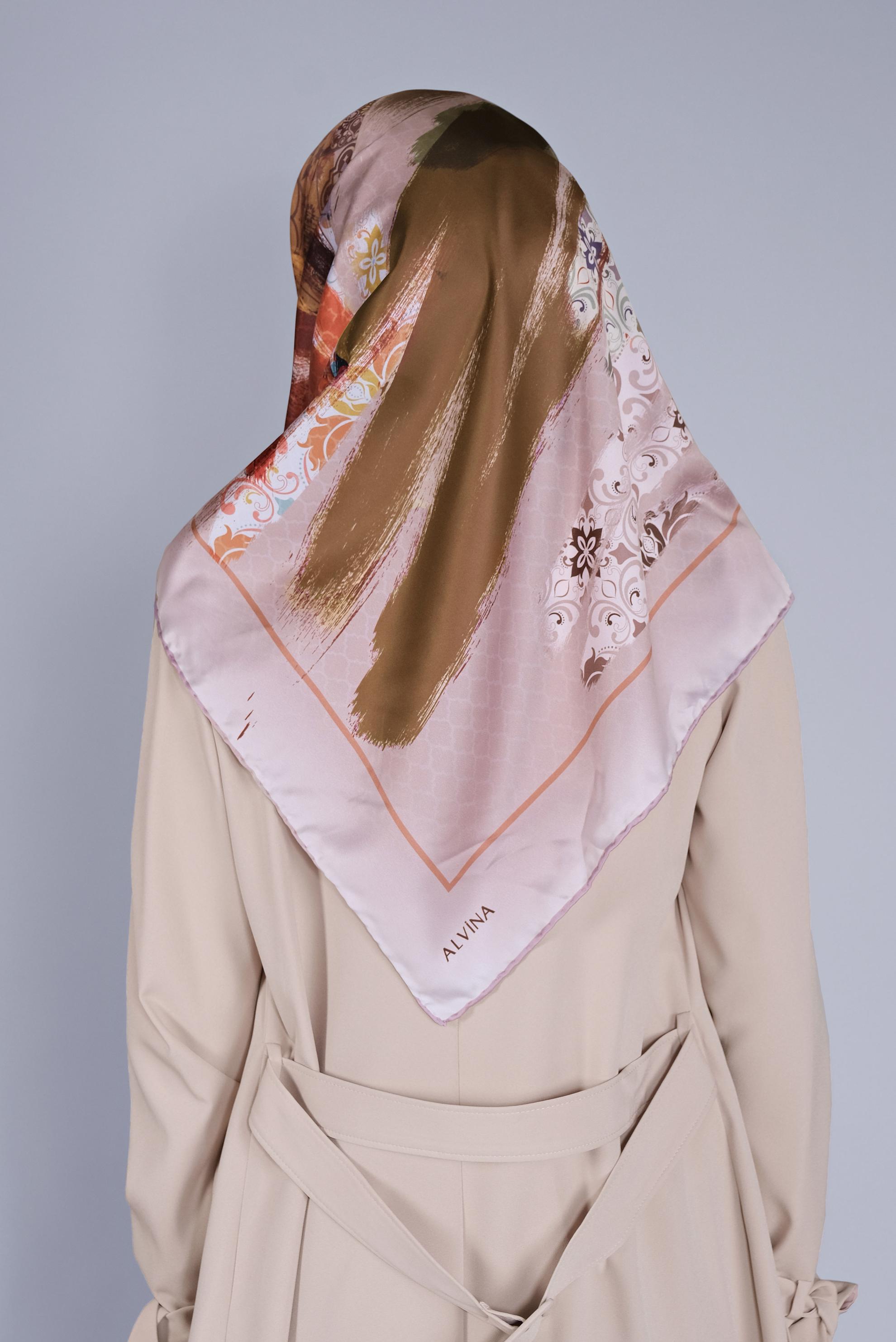 Vêtements hijab POUDRE FOULARD À MOTIF NUMÉRIQUE ALVINA 5379