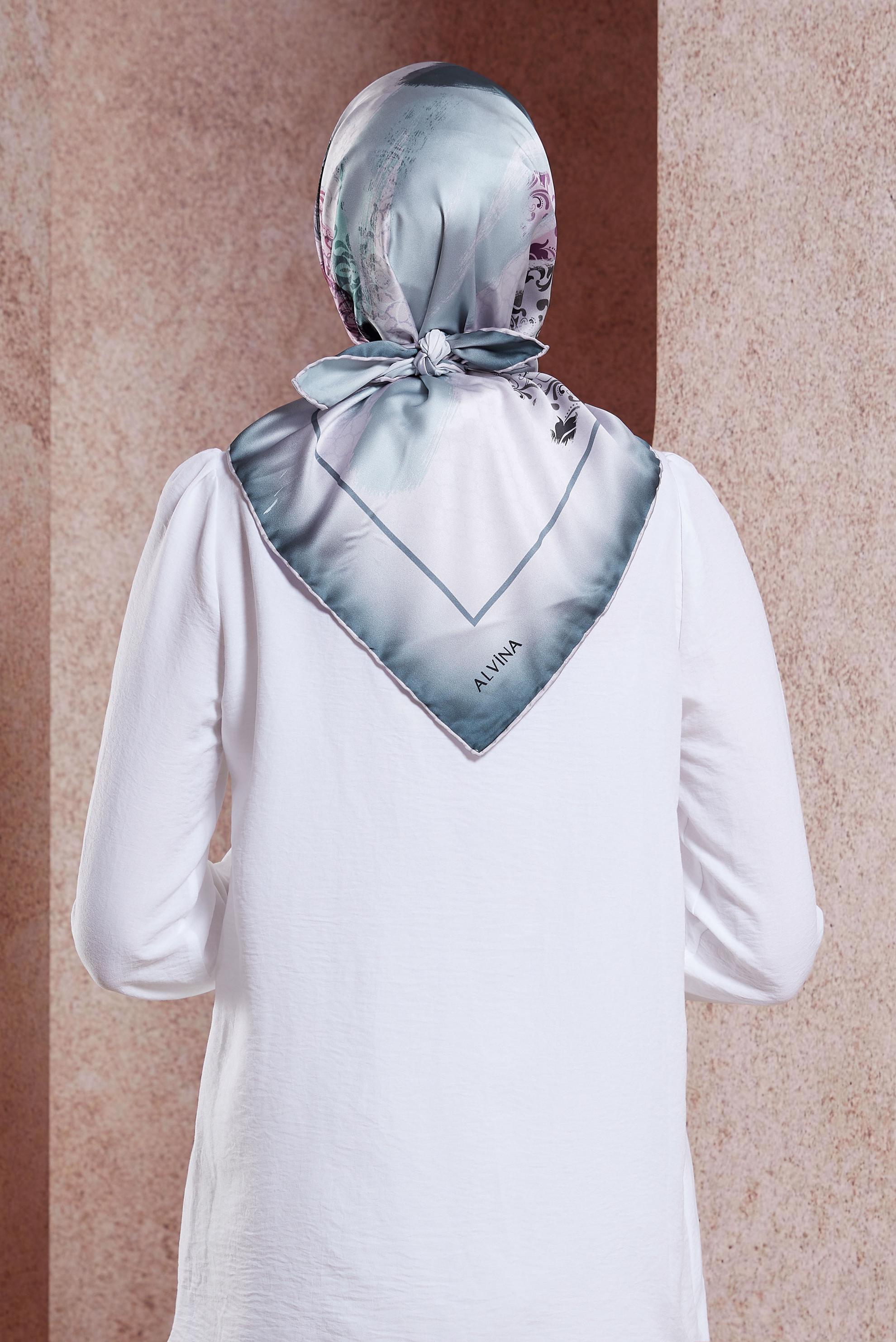 Tesettür giyim LACİVERT ALVİNA DİJİTAL SURA EŞARP 5379 