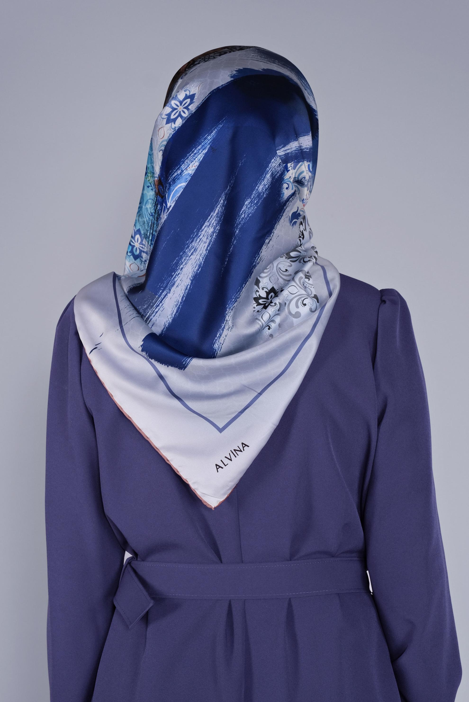 Vêtements hijab POUDRE FOULARD À MOTIF NUMÉRIQUE ALVINA 5379