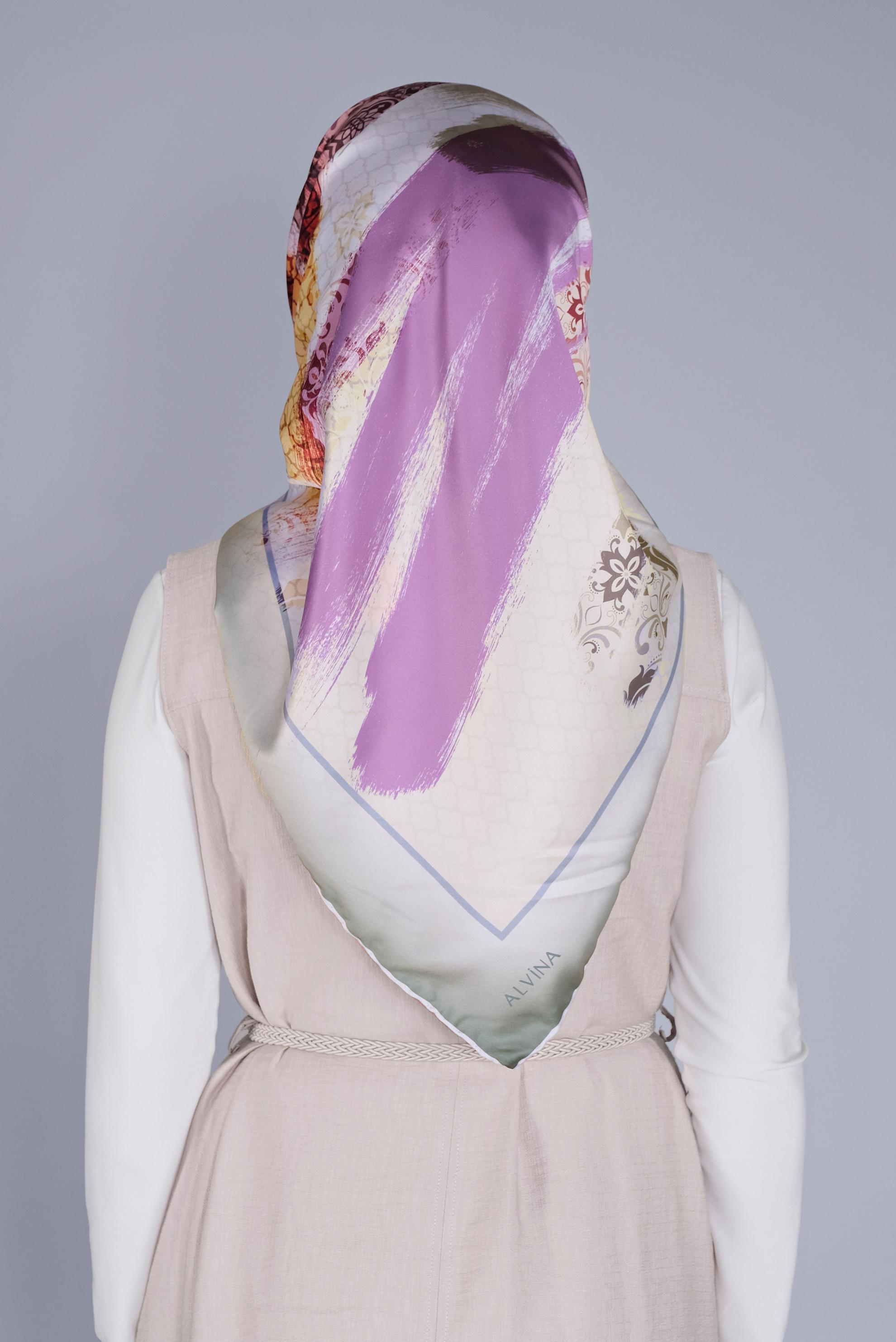 Vêtements hijab VERT FOULARD À MOTIF NUMÉRIQUE ALVINA 5379