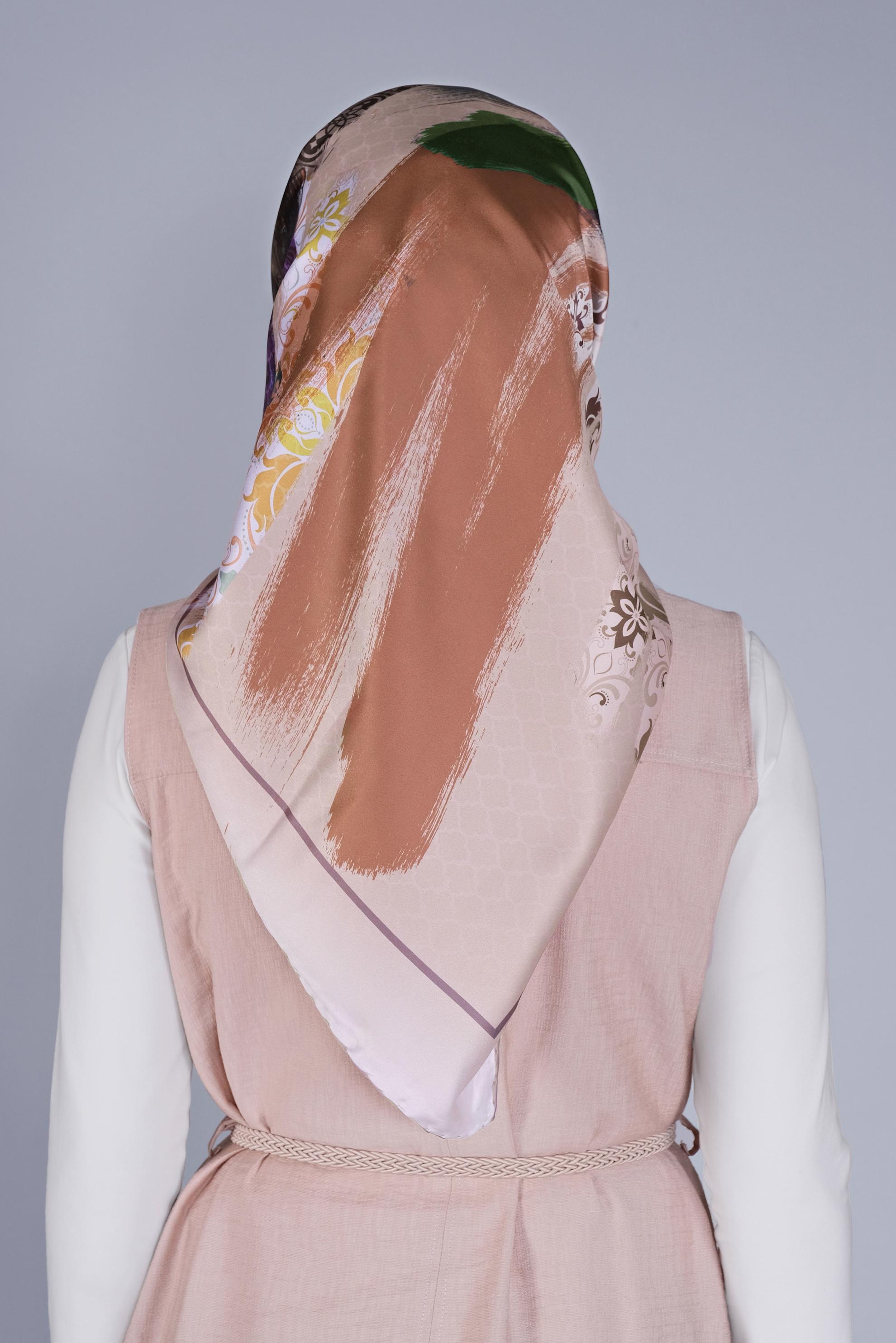 Tesettür giyim YEŞİL ALVİNA DİJİTAL SURA EŞARP 5379 