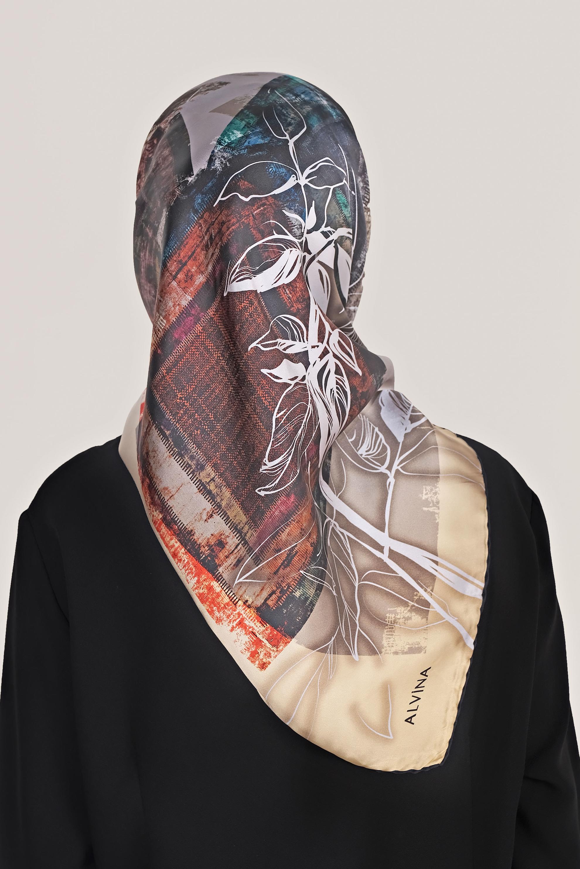 Tesettür giyim SİYAH ALVİNA İPEK EŞARP 5380 