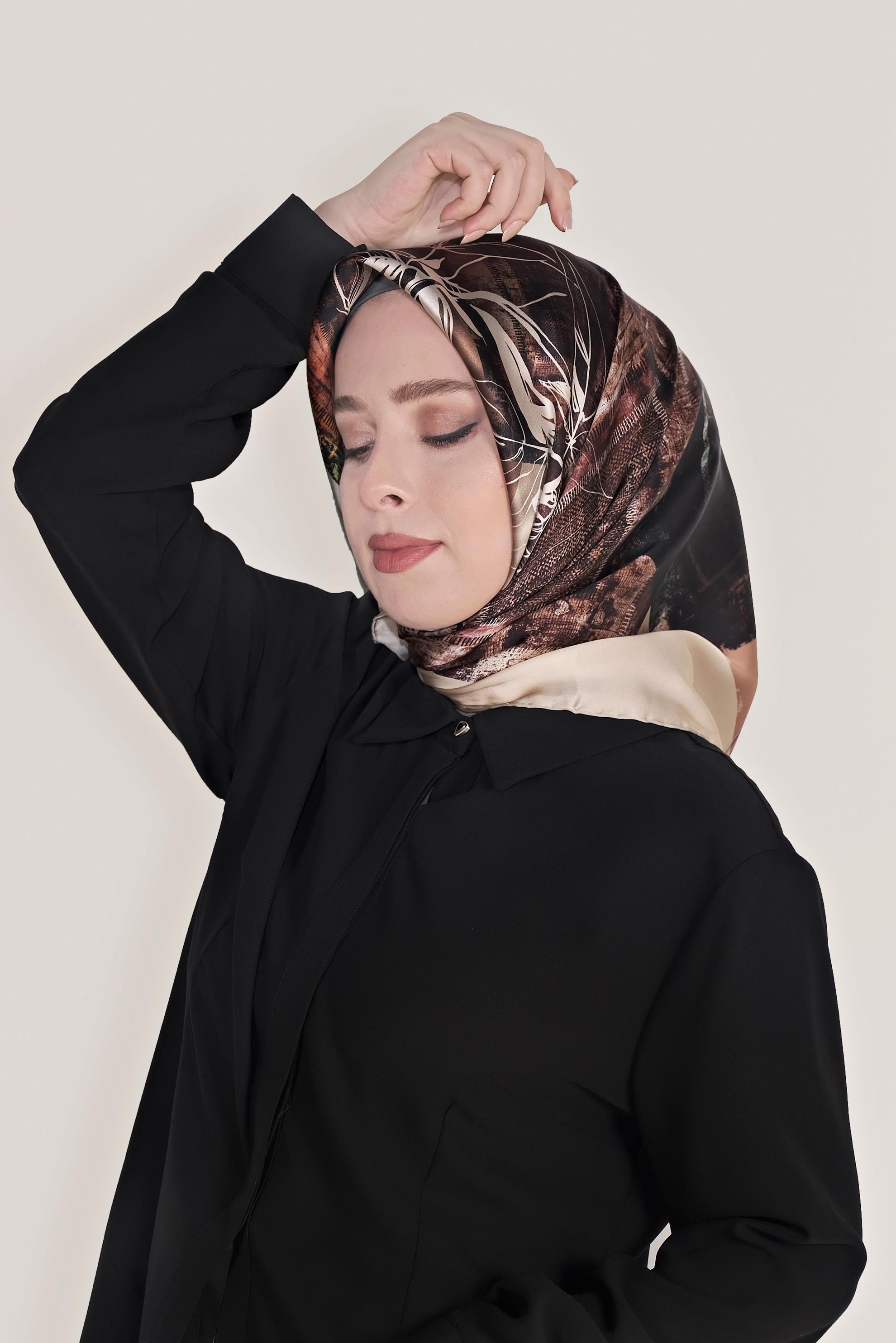 Tesettür giyim ALTIN ALVİNA İPEK EŞARP 5380 