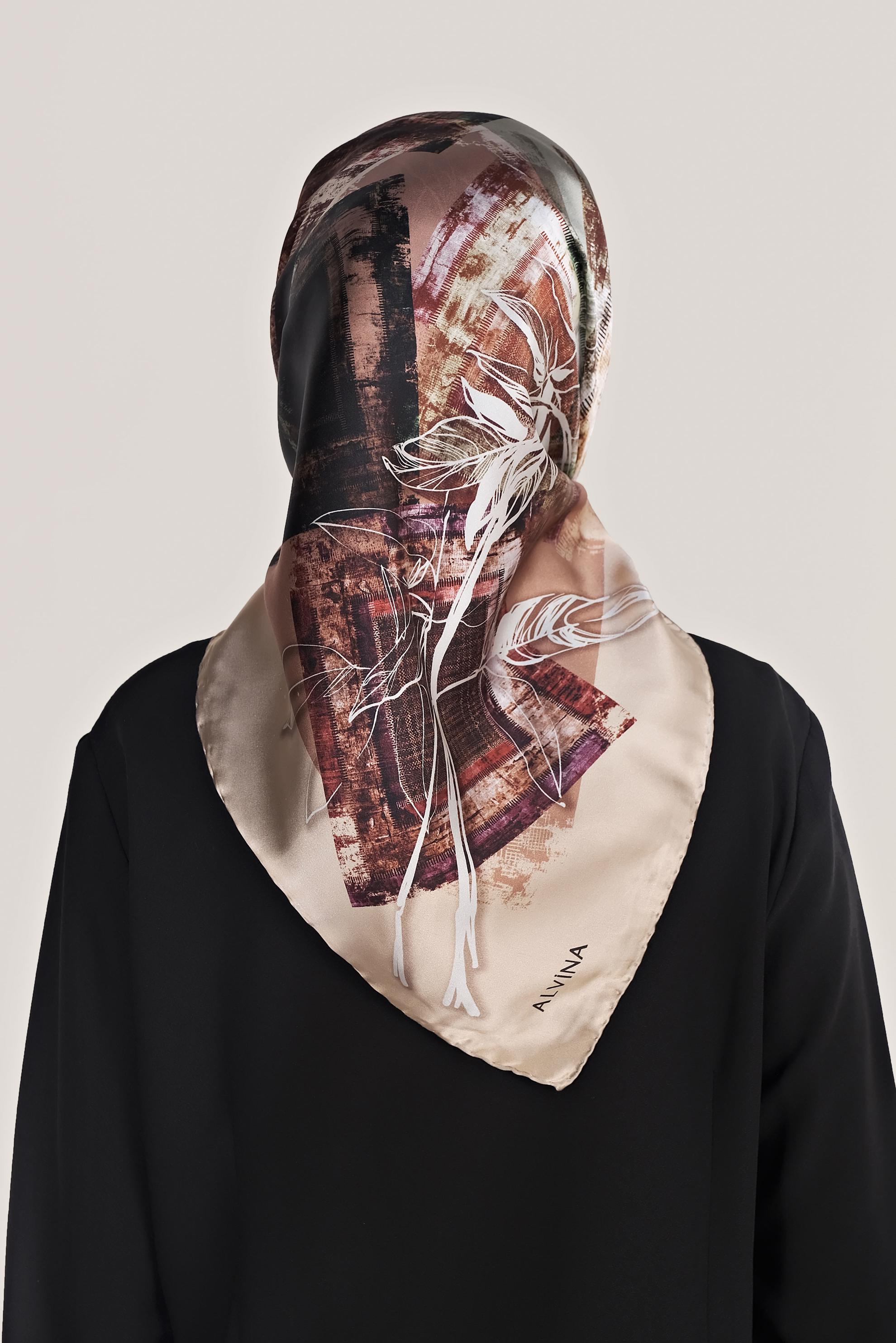 Tesettür giyim ALTIN ALVİNA İPEK EŞARP 5380 