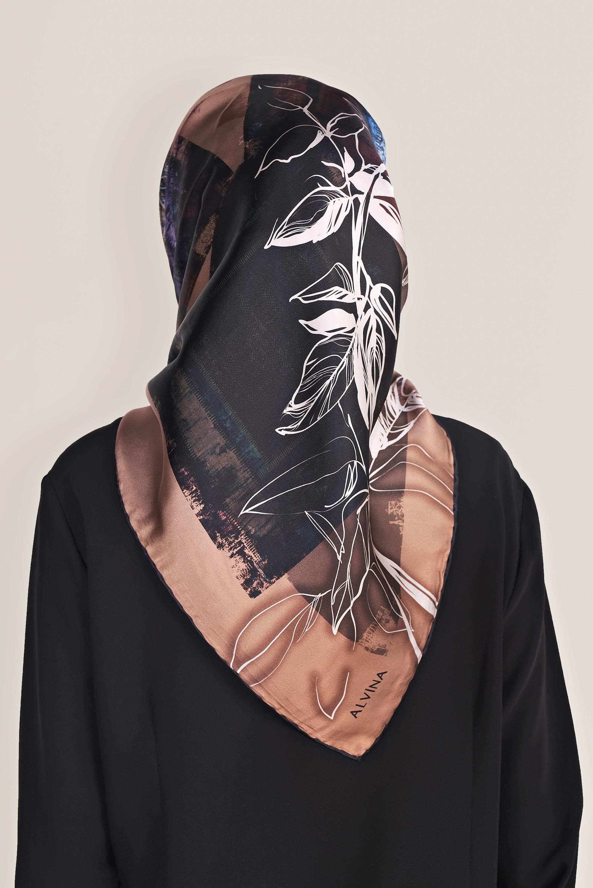 Tesettür giyim PUDRA ALVİNA İPEK EŞARP 5380 