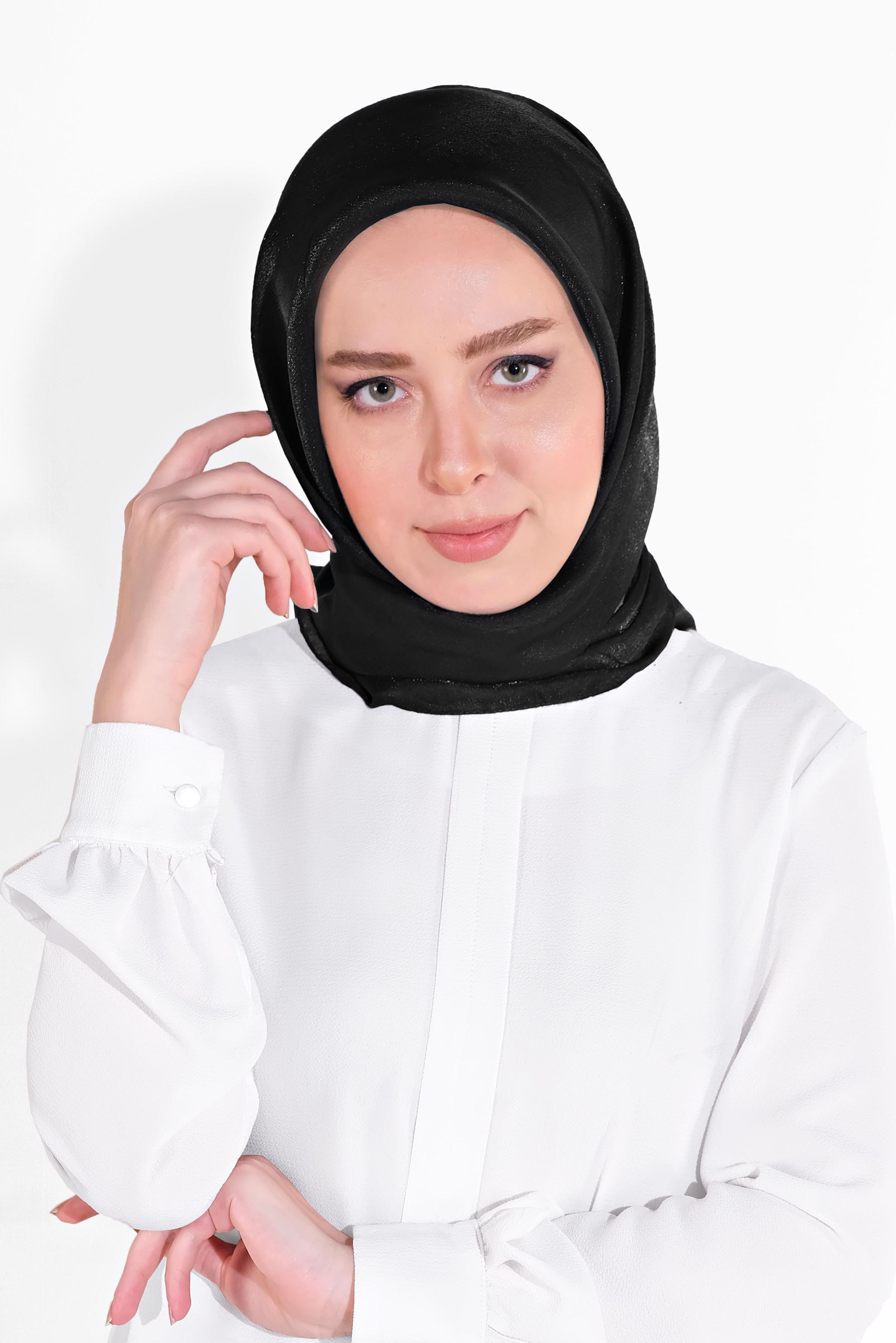 Tesettür giyim SİYAH 8022 ALVİNA KEHRİBAR EŞARP