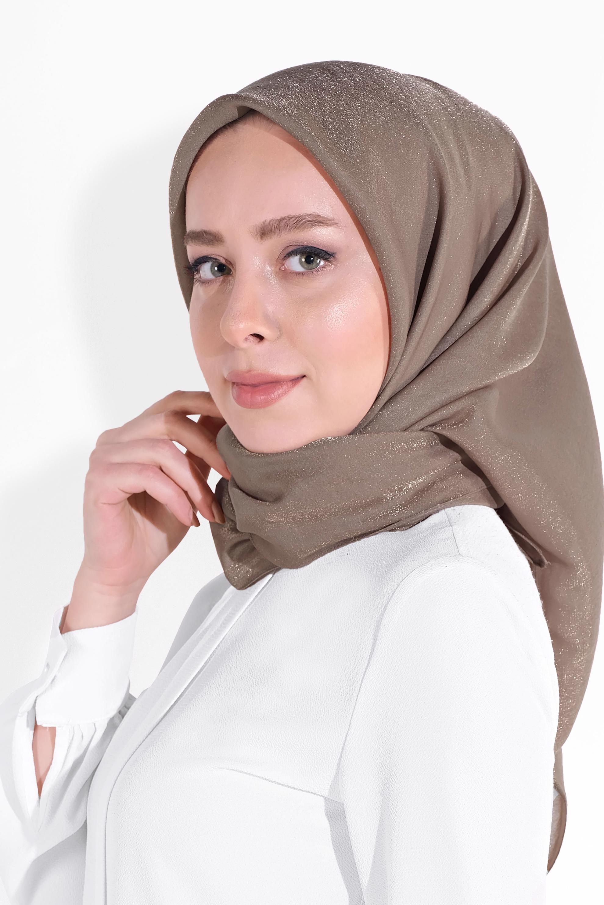 Tesettür giyim BAKIR / BRONZ 8022 ALVİNA KEHRİBAR EŞARP