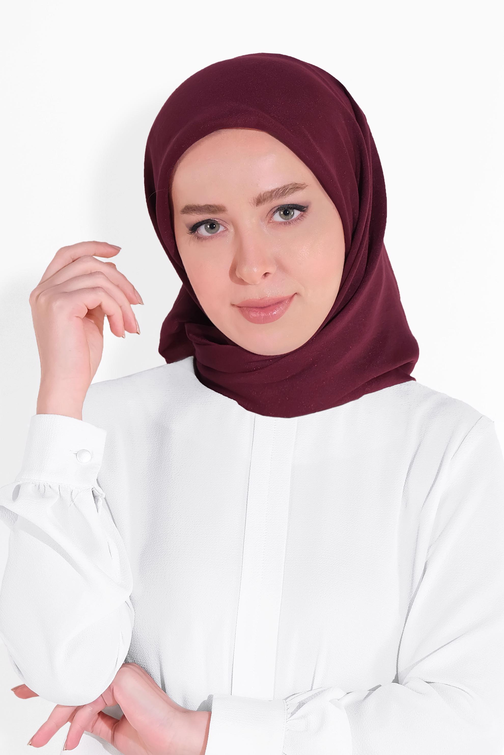 Tesettür giyim BORDO 8022 ALVİNA KEHRİBAR EŞARP