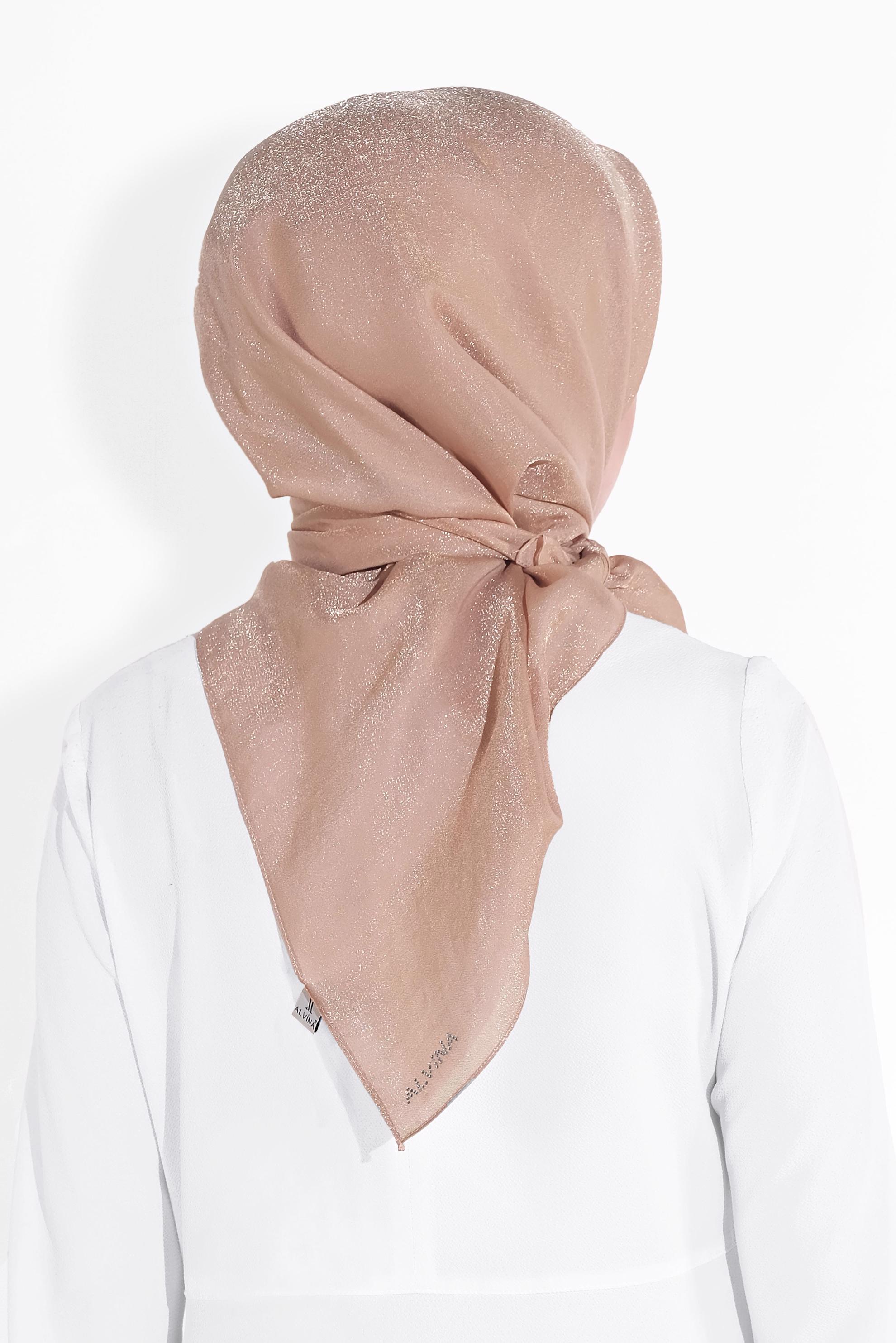 Tesettür giyim PUDRA 8022 ALVİNA KEHRİBAR EŞARP