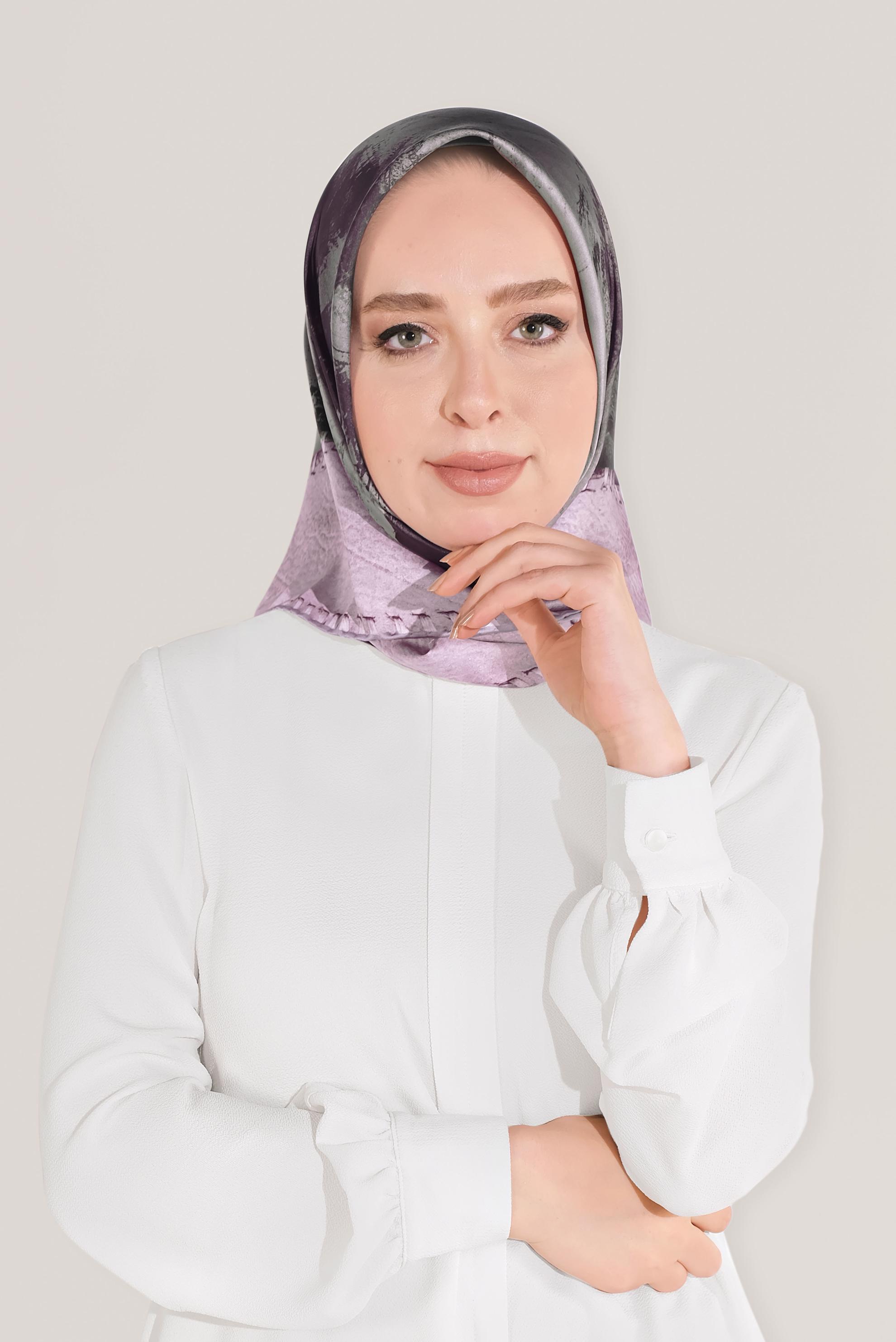 Tesettür giyim MOR ALVİNA DİJİTAL EŞARP 8025 