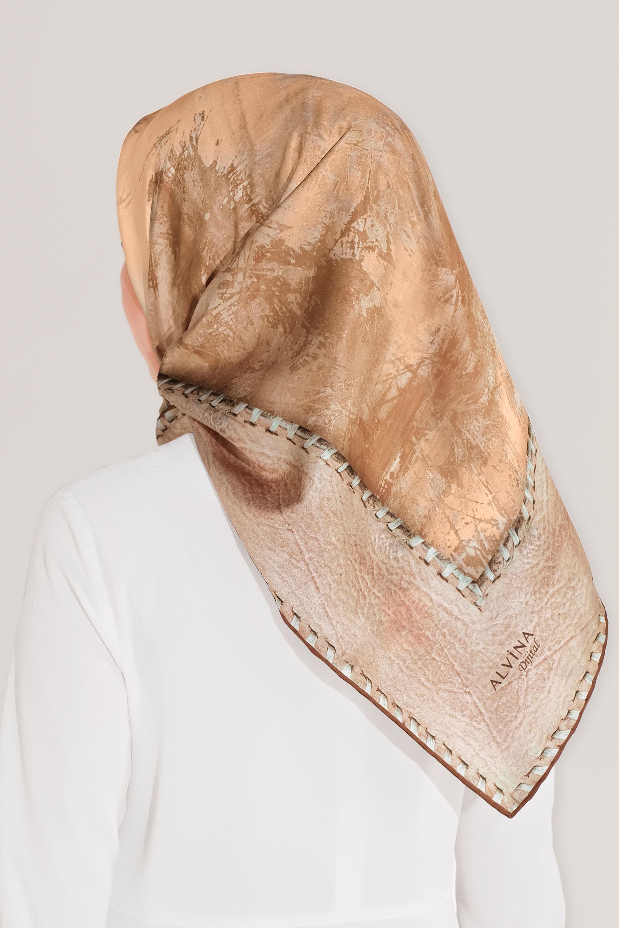 Tesettür giyim ALTIN ALVİNA DİJİTAL EŞARP 8025 