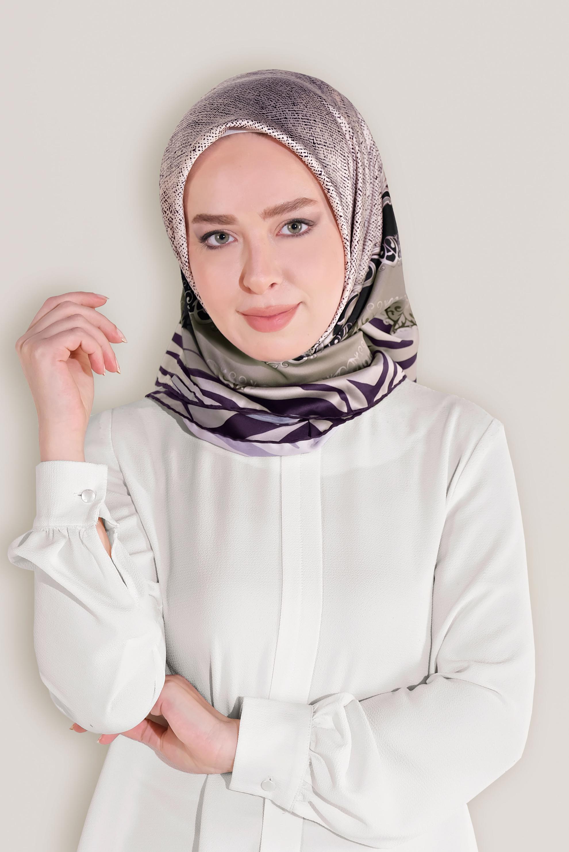 Tesettür giyim MOR ALVİNA DİJİTAL EŞARP 8026 