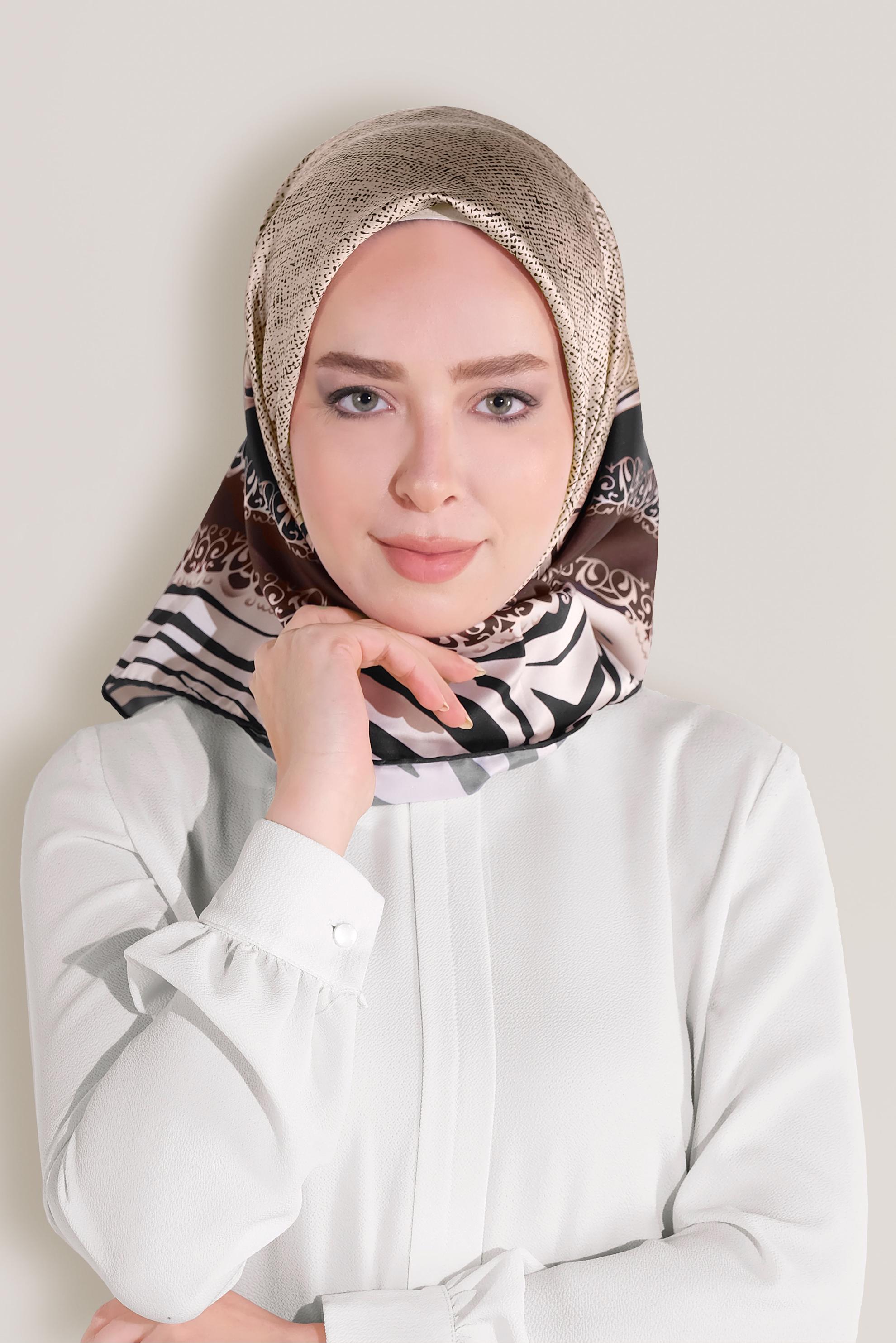 Tesettür giyim SİYAH ALVİNA DİJİTAL EŞARP 8026 