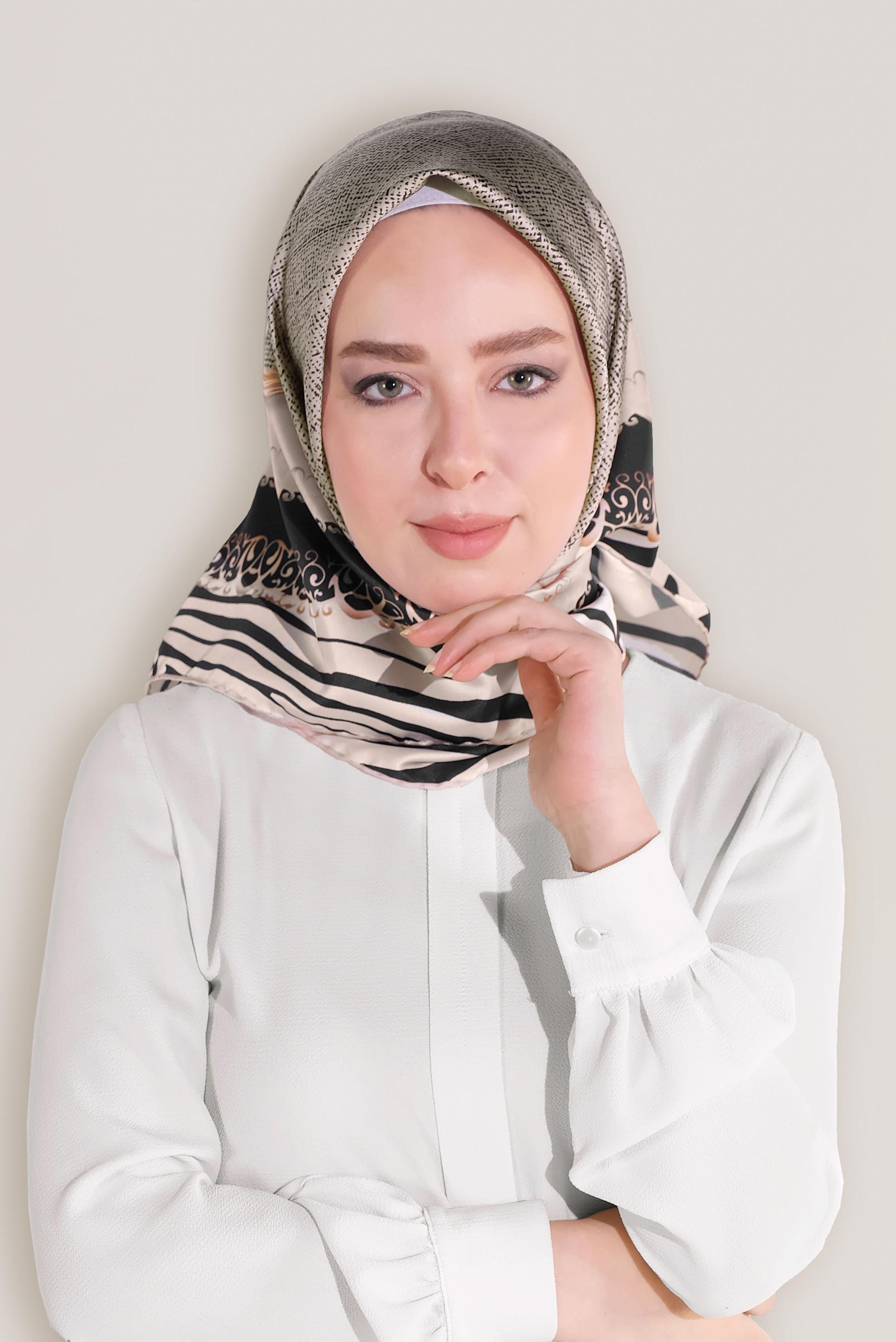 Tesettür giyim PUDRA ALVİNA DİJİTAL EŞARP 8026 