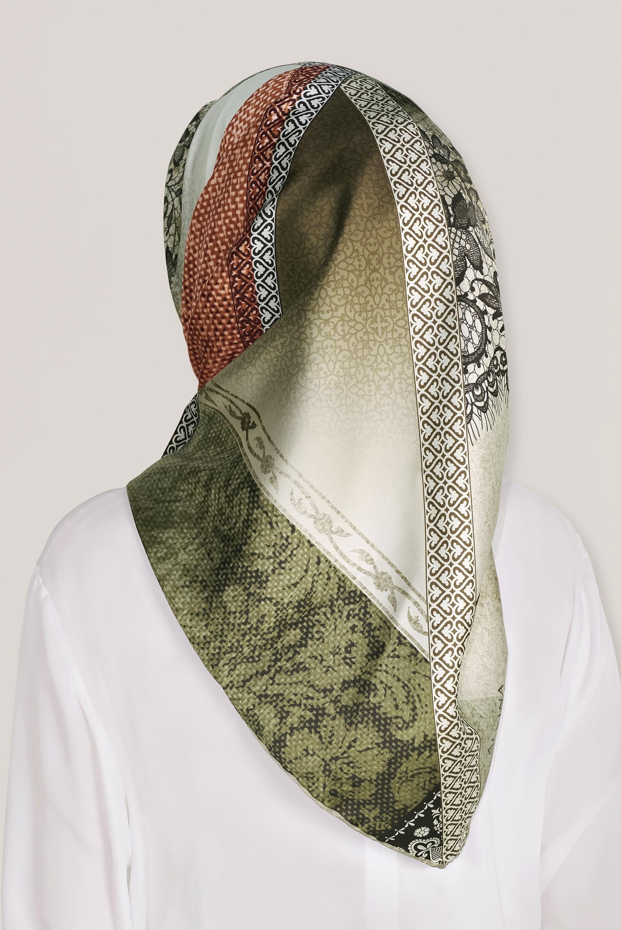 Tesettür giyim TURUNCU 8029 ALVİNA DİJİTAL EŞARP