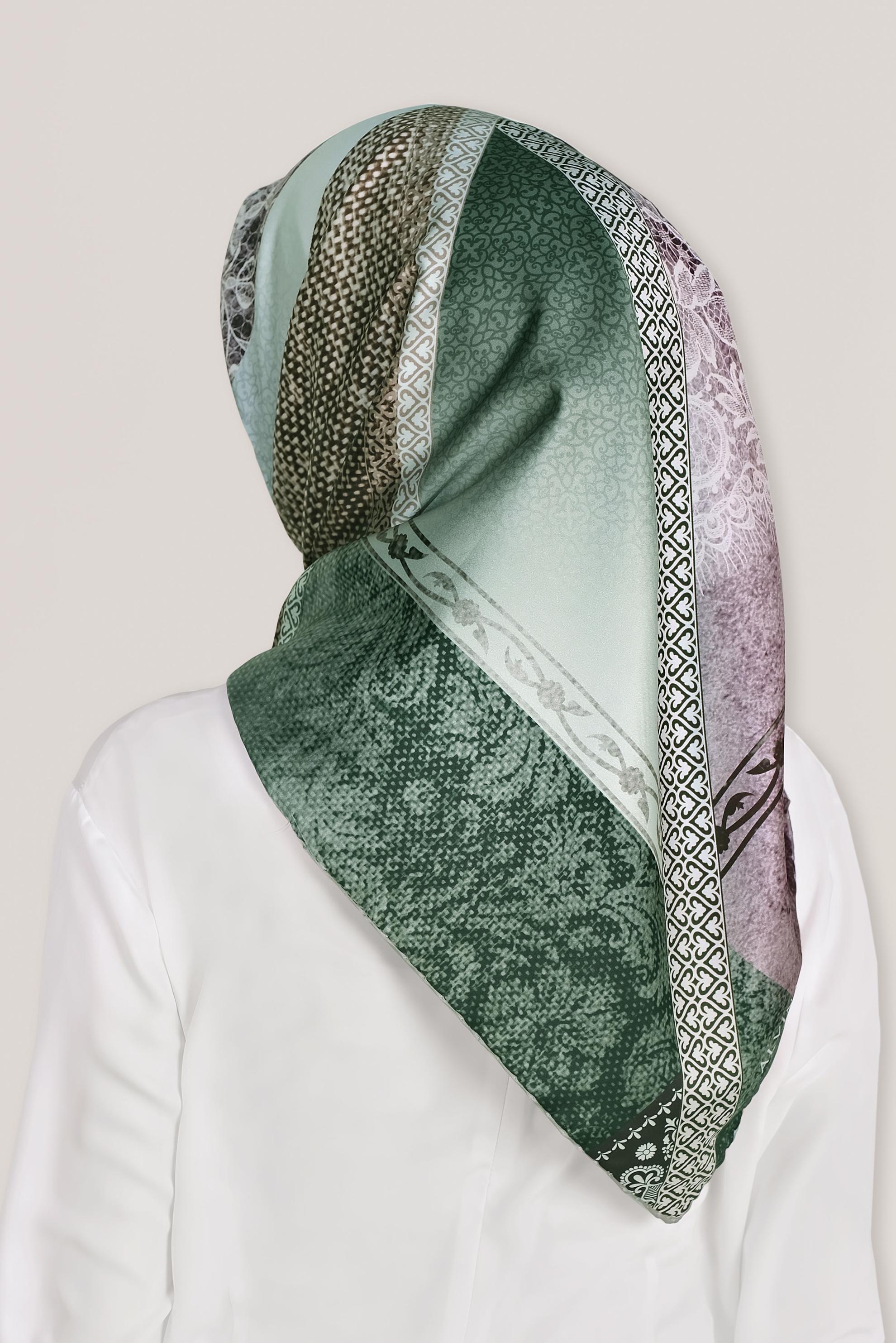 Tesettür giyim HAKİ 8029 ALVİNA DİJİTAL EŞARP