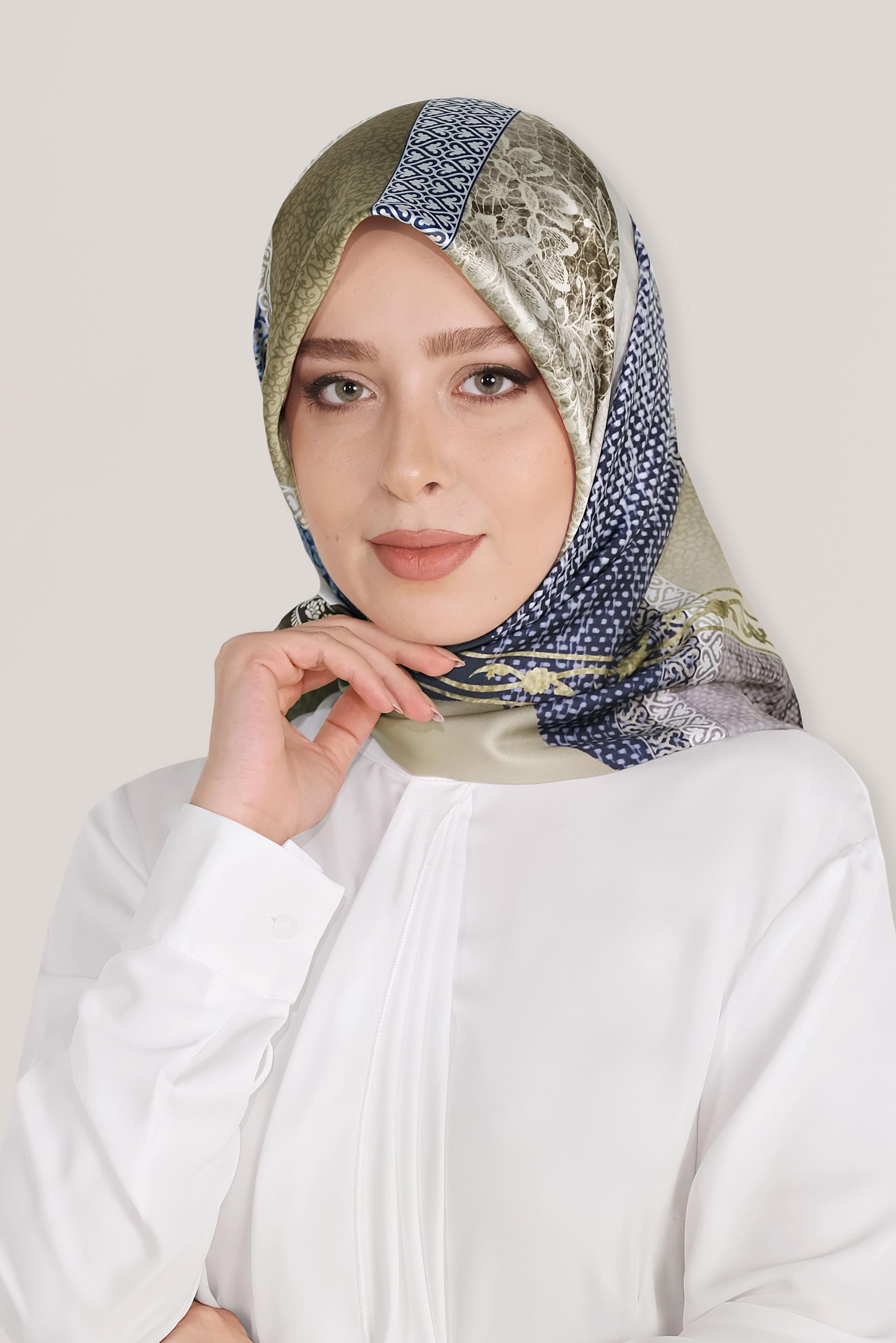 Tesettür giyim LACİVERT 8029 ALVİNA DİJİTAL EŞARP