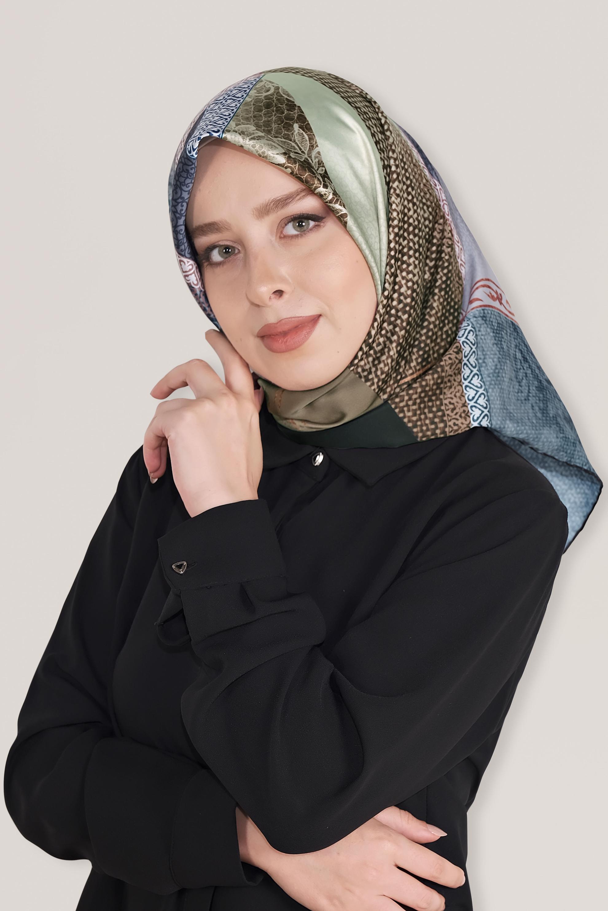 Tesettür giyim MAVİ 8029 ALVİNA DİJİTAL EŞARP