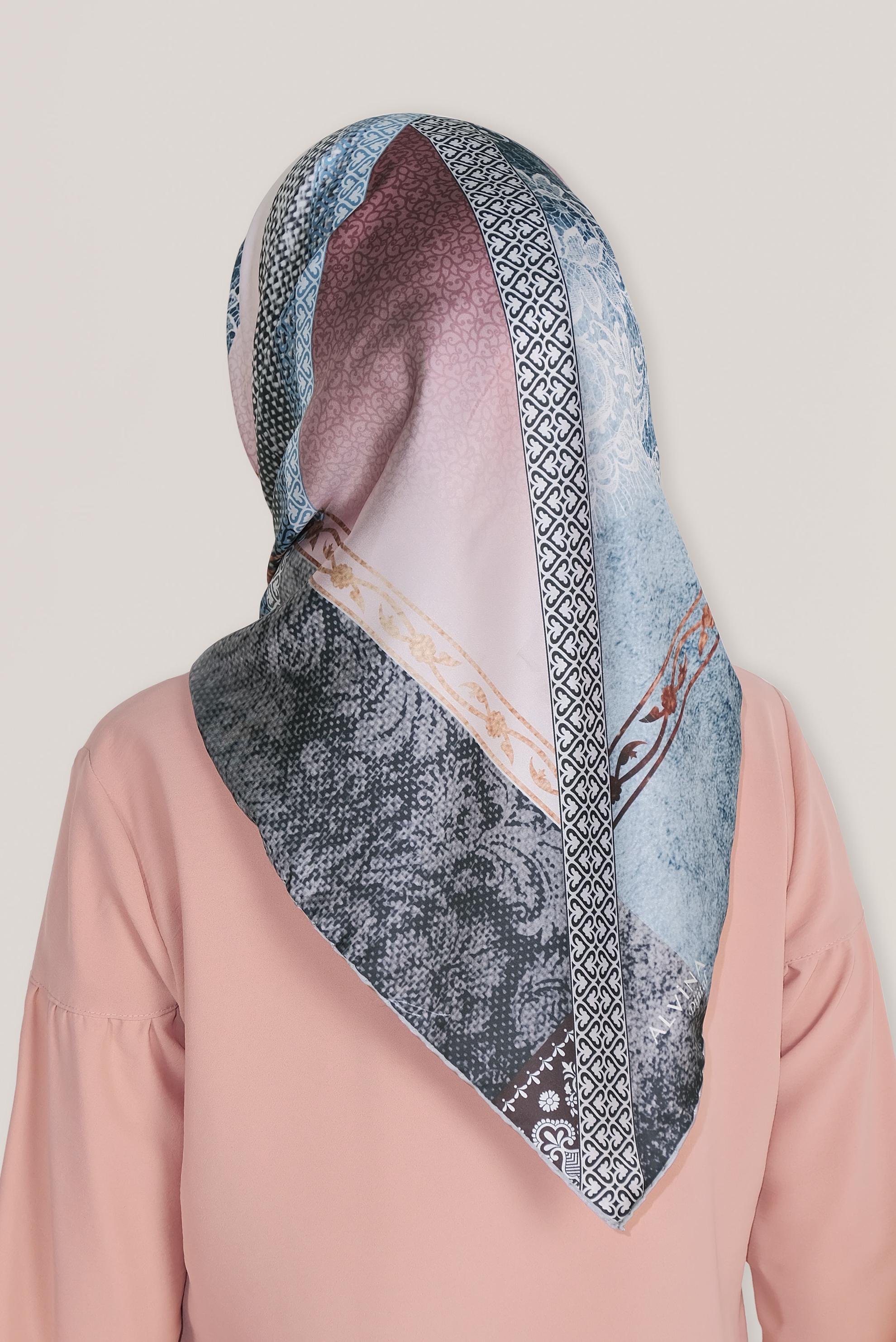 Tesettür giyim MAVİ 8029 ALVİNA DİJİTAL EŞARP