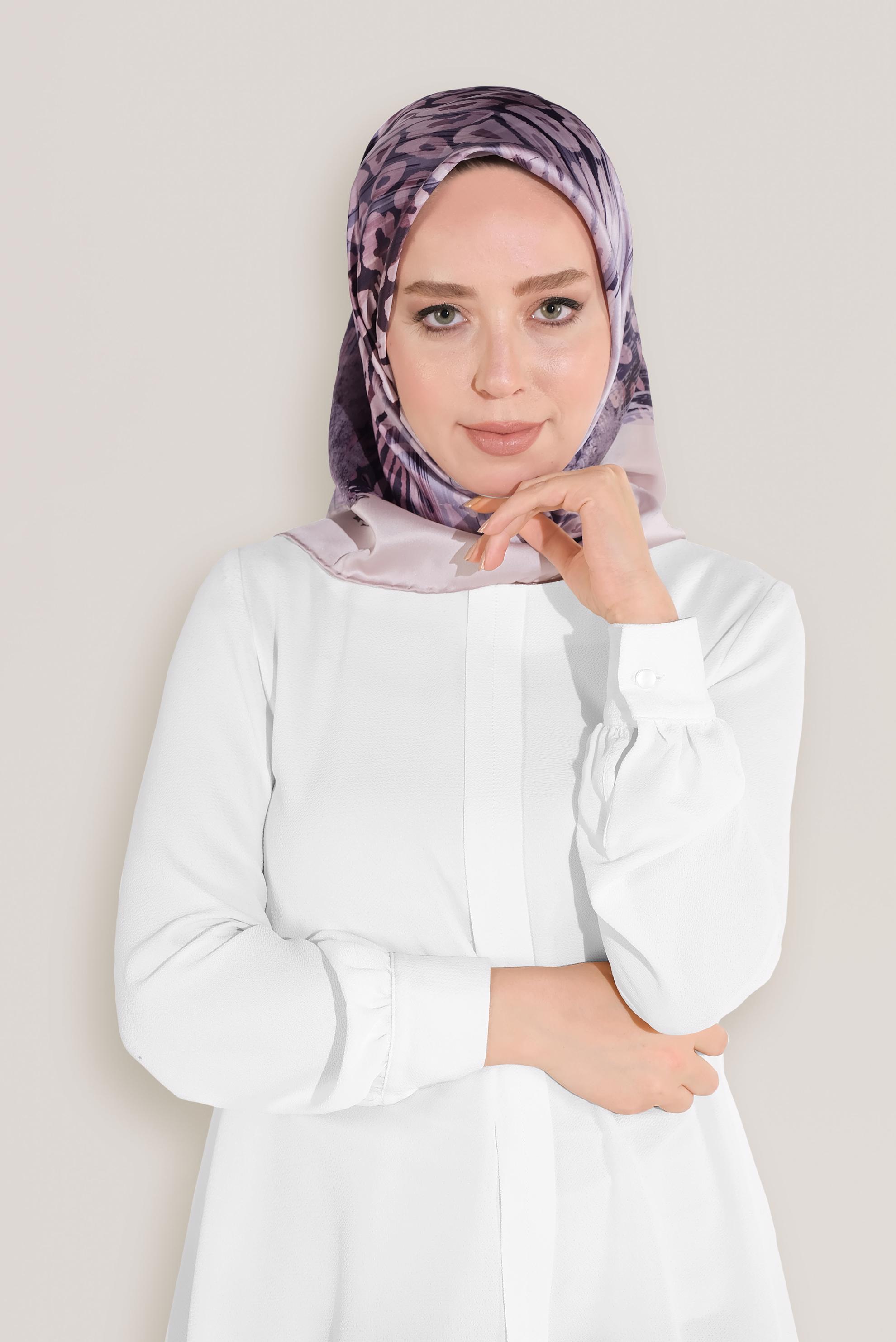 Tesettür giyim PUDRA 8030 ALVİNA DİJİTAL EŞARP