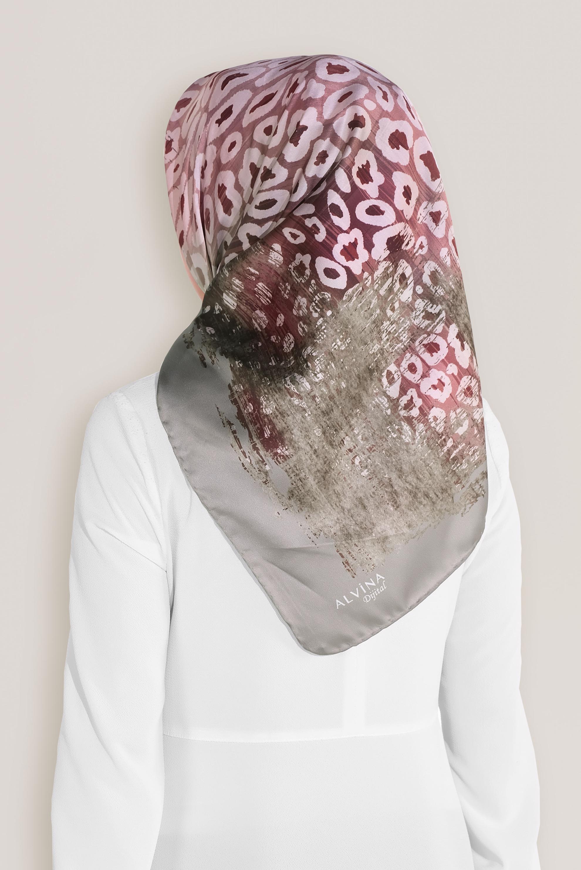 Tesettür giyim VİZON 8030 ALVİNA DİJİTAL EŞARP