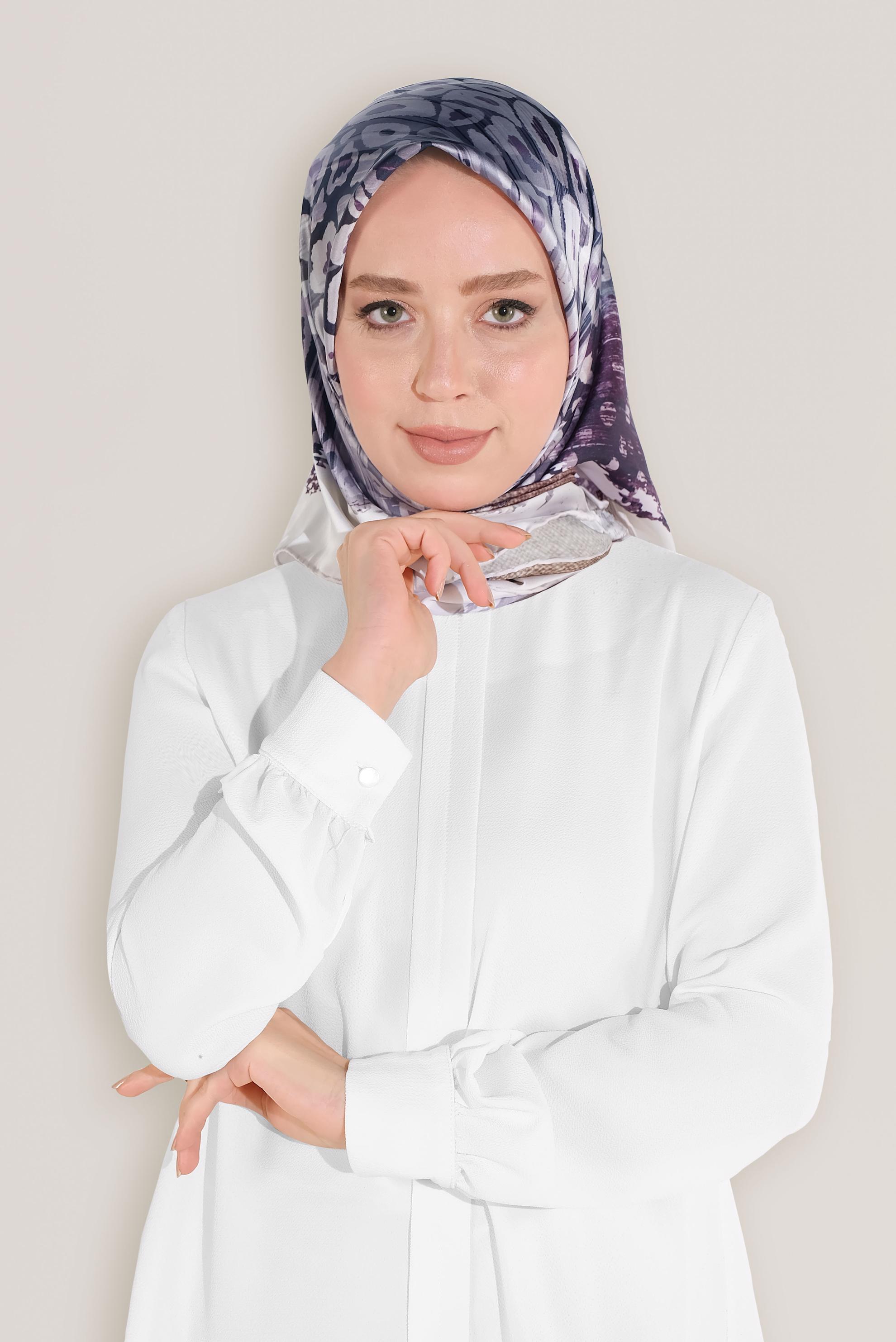 Tesettür giyim BEJ 8030 ALVİNA DİJİTAL EŞARP