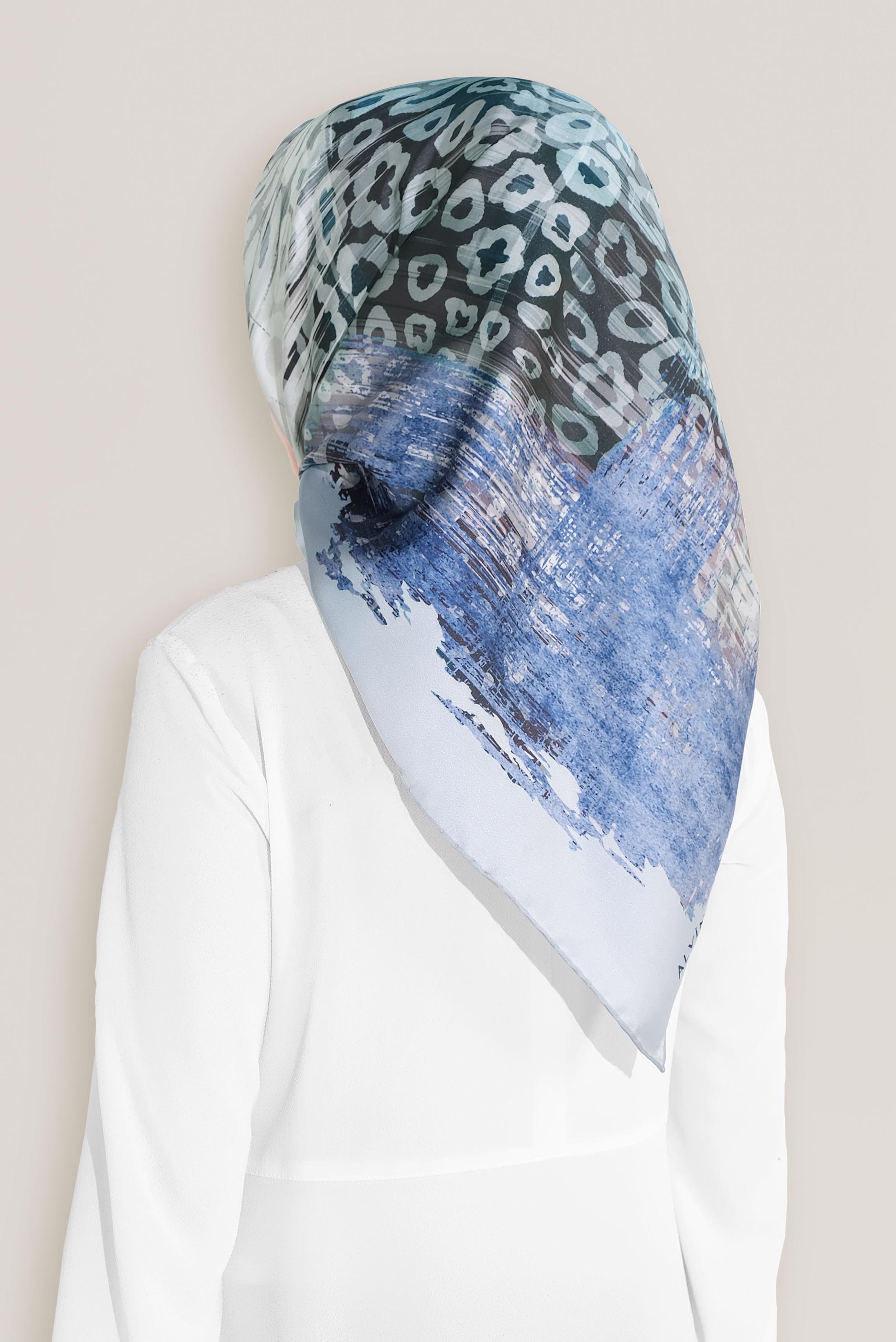 Tesettür giyim LACİVERT 8030 ALVİNA DİJİTAL EŞARP