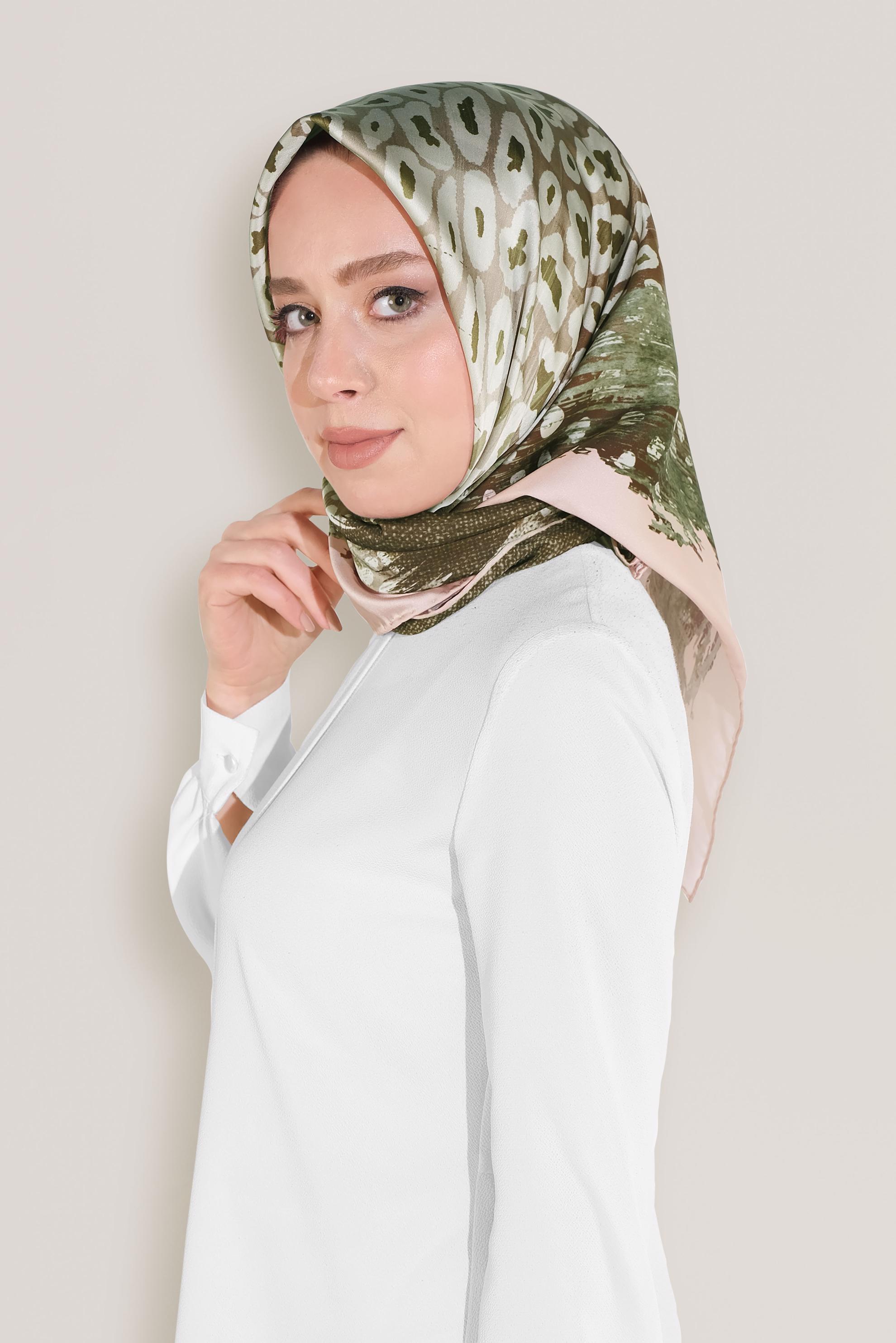 Tesettür giyim PUDRA 8030 ALVİNA DİJİTAL EŞARP