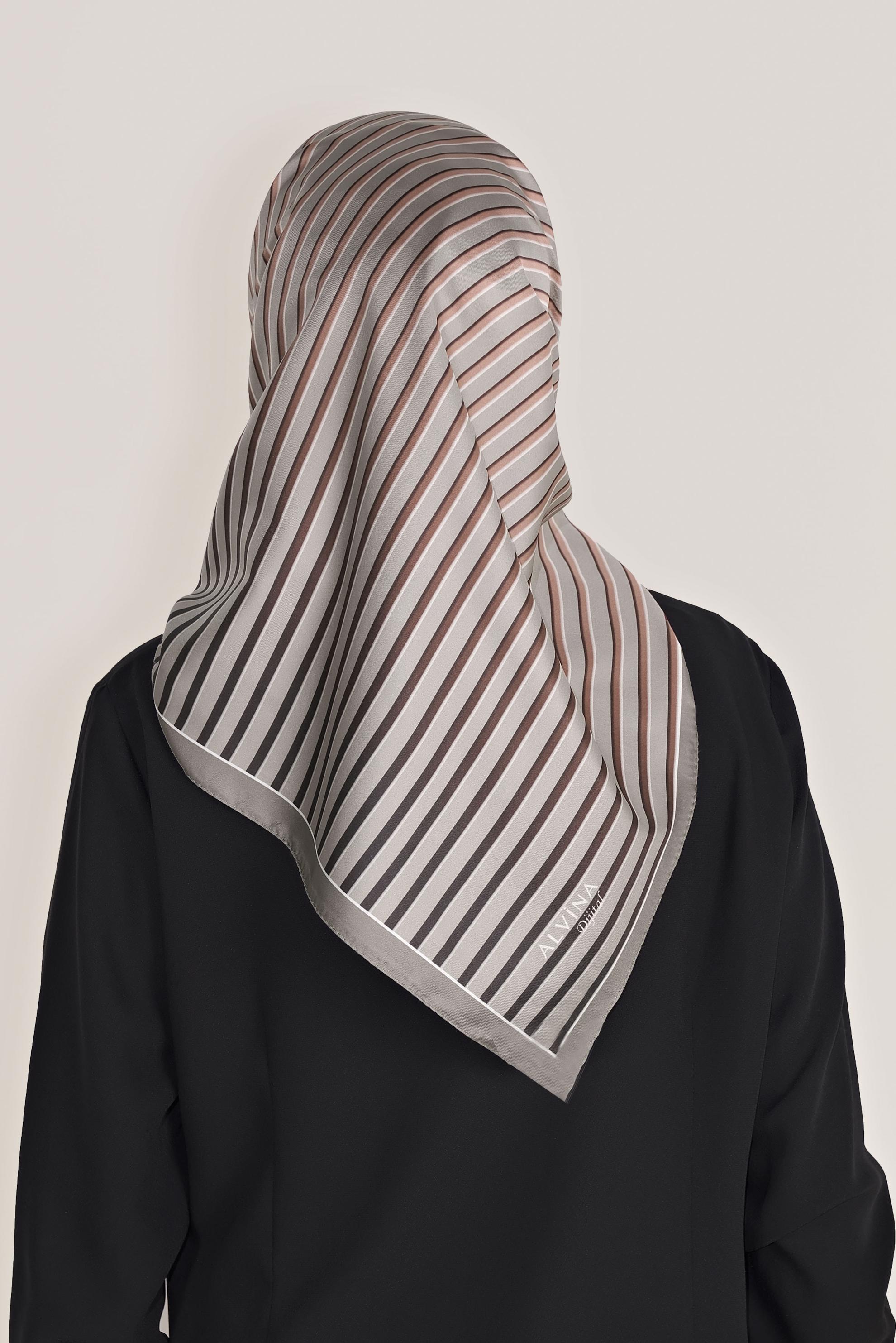 Tesettür giyim BORDO ALVİNA DİJİTAL TWİLL EŞARP 8031 