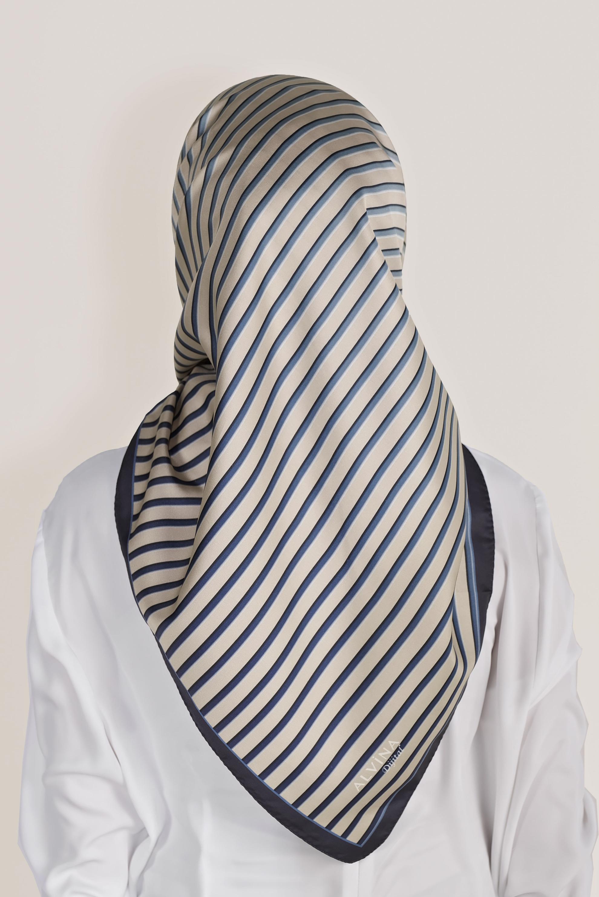 Tesettür giyim YEŞİL ALVİNA DİJİTAL TWİLL EŞARP 8031 