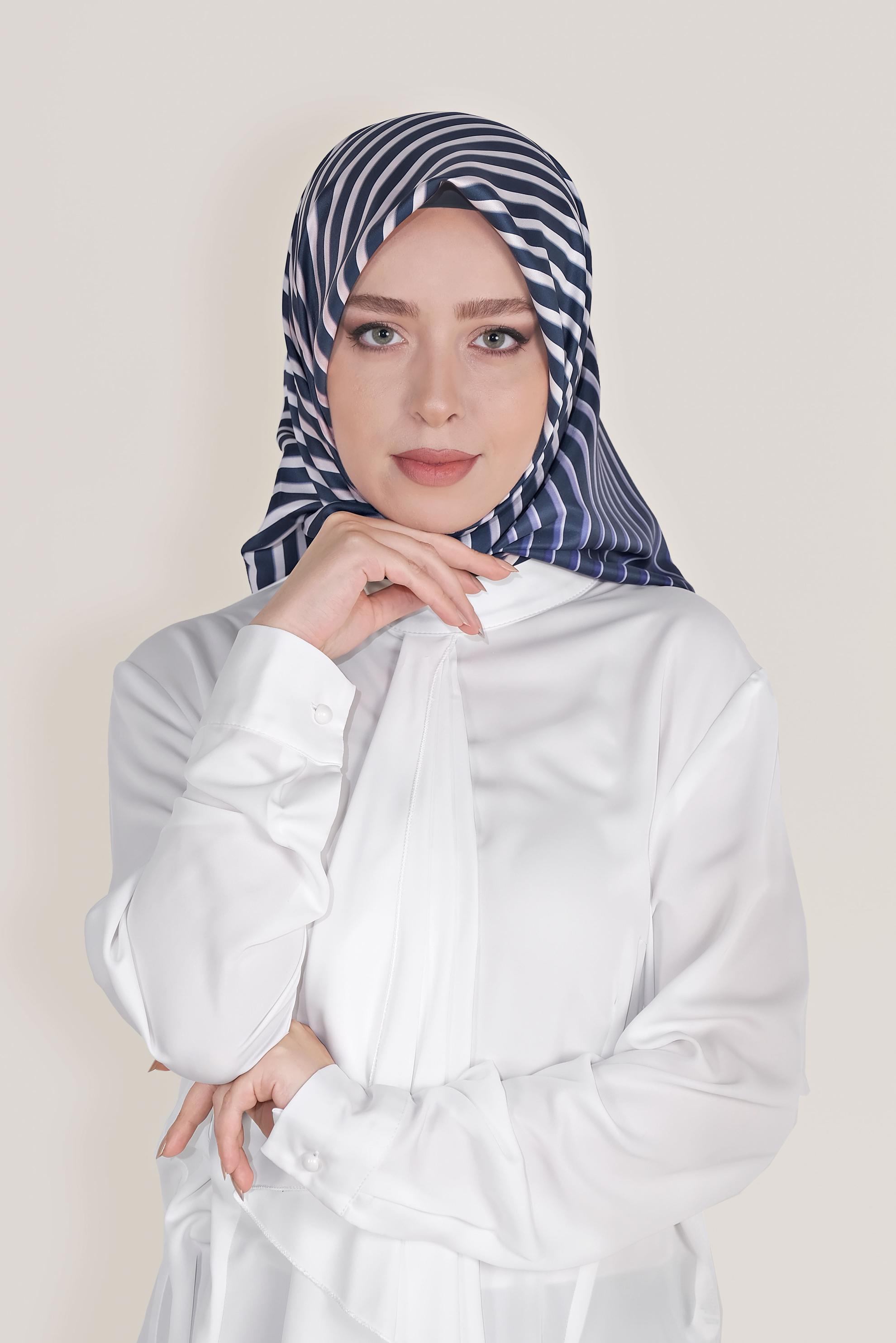 Tesettür giyim MOR ALVİNA DİJİTAL TWİLL EŞARP 8031 