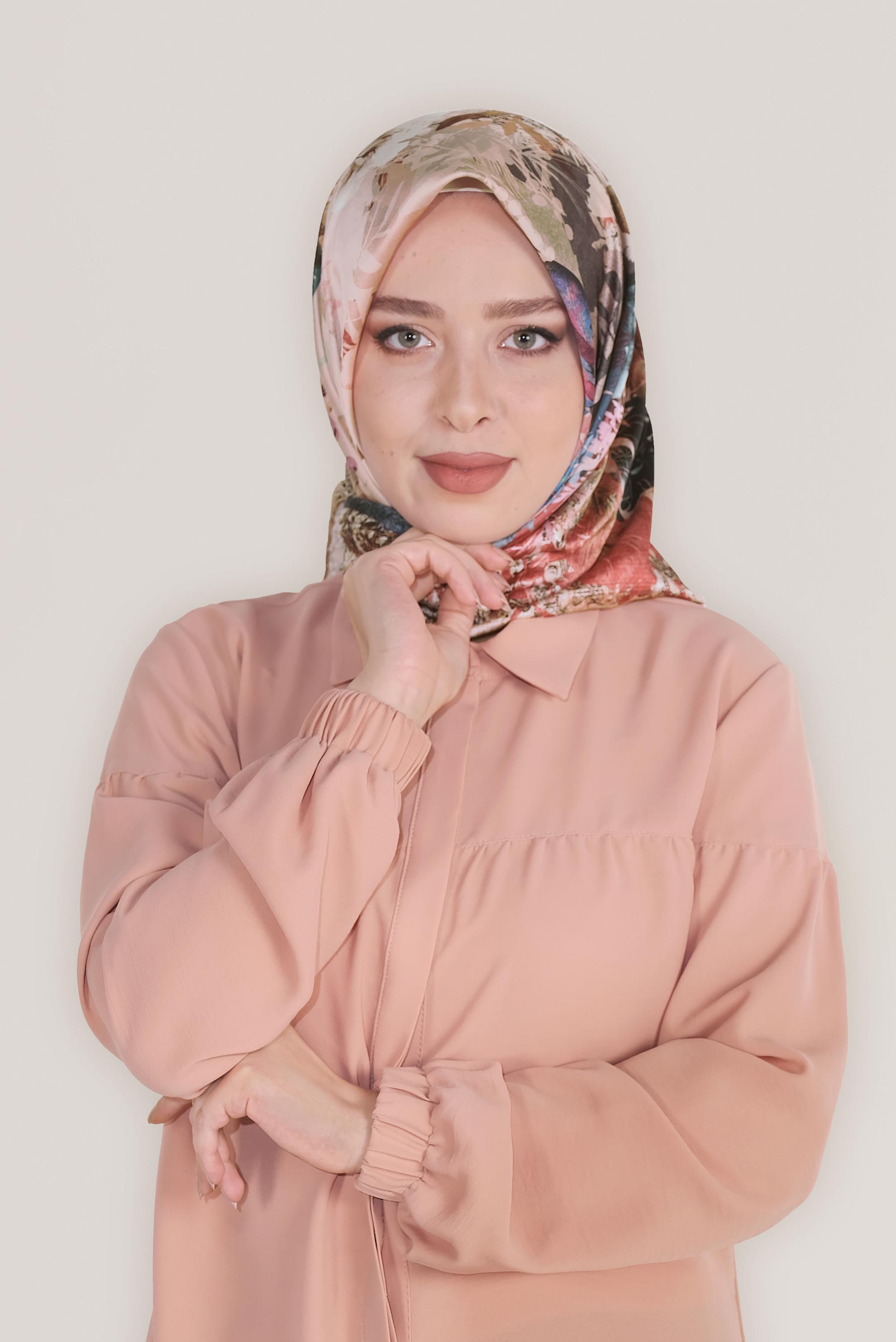Tesettür giyim PUDRA 8033 ALVİNA DİJİTAL EŞARP