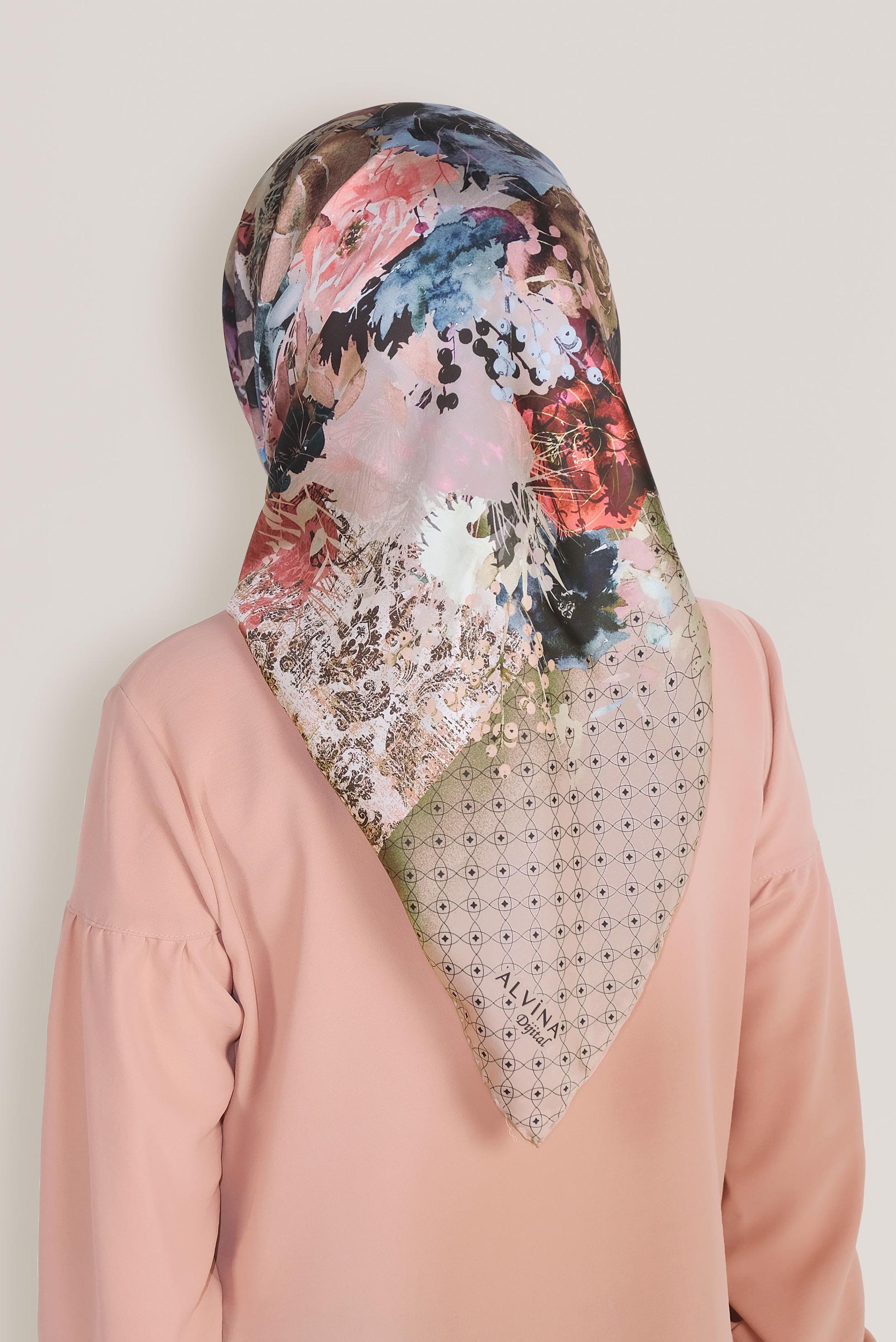 Tesettür giyim PUDRA 8033 ALVİNA DİJİTAL EŞARP